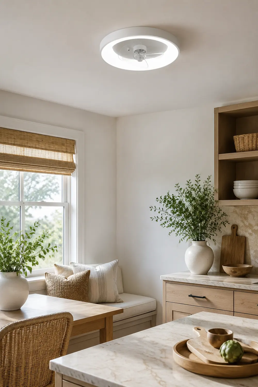 Quinn Deckenventilator mit Beleuchtung Weiß, ∅50CM - Lumpaz
