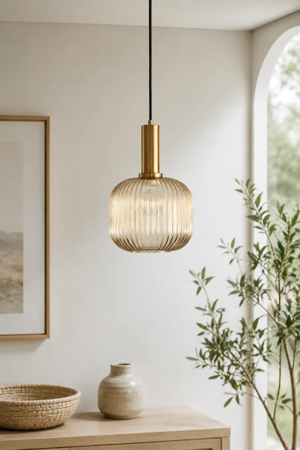 Einfache Stabglaslampe Pendelleuchte Japanische Retro-Lampe für Schlafzimmer - Lumpaz