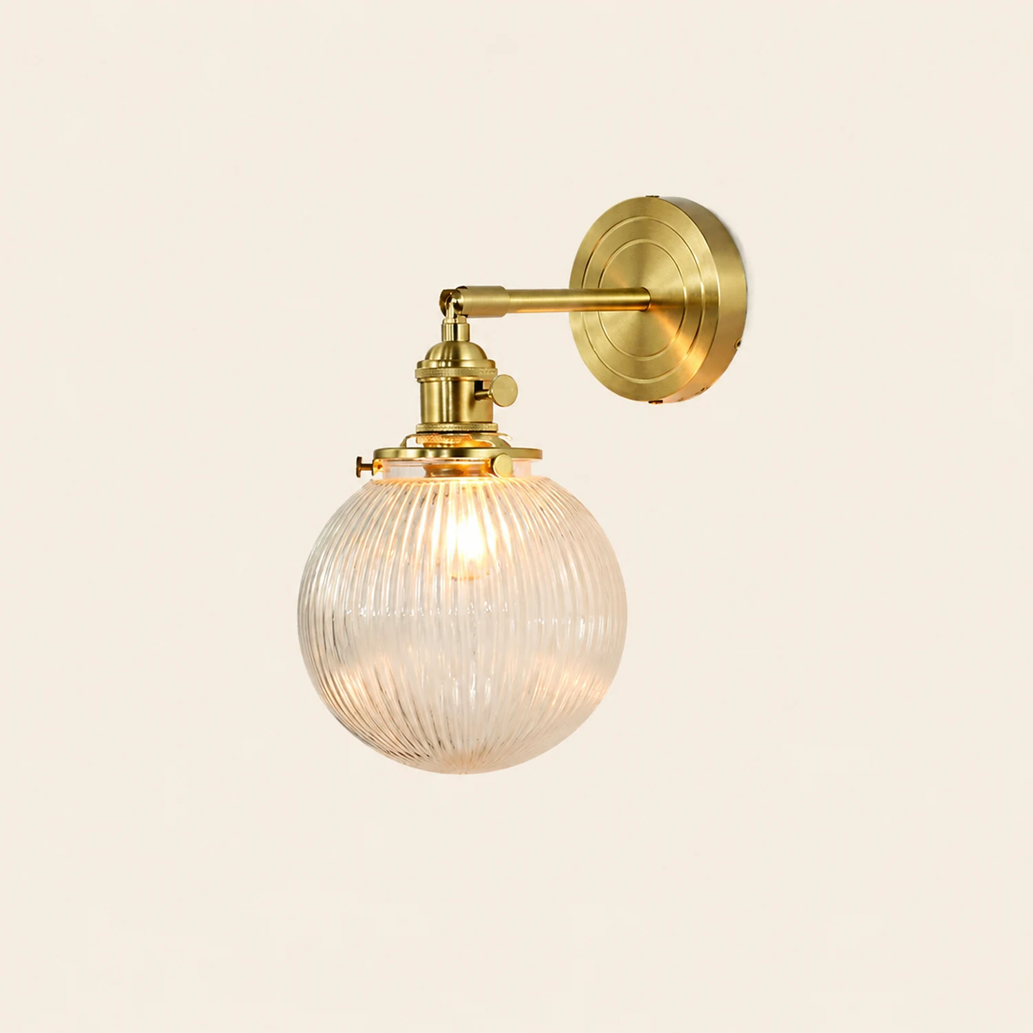 Hailie Waschtisch-Wandleuchte, Messing & Glas, 2 Stile - Lumpaz