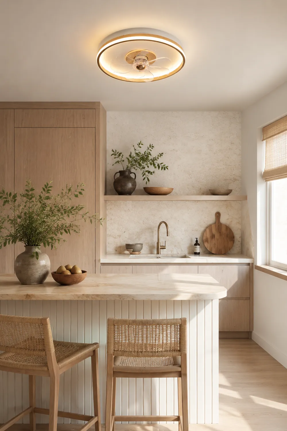 Ozawa Deckenventilator mit Beleuchtung Doppel-Licht, 2 Farben/Stile, ∅50CM - Lumpaz