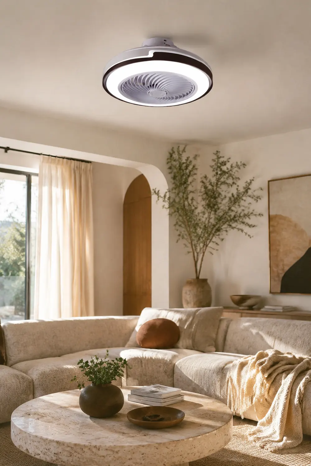 Quinn Deckenventilator mit Beleuchtung, 2 Farben, ∅50CM - Lumpaz