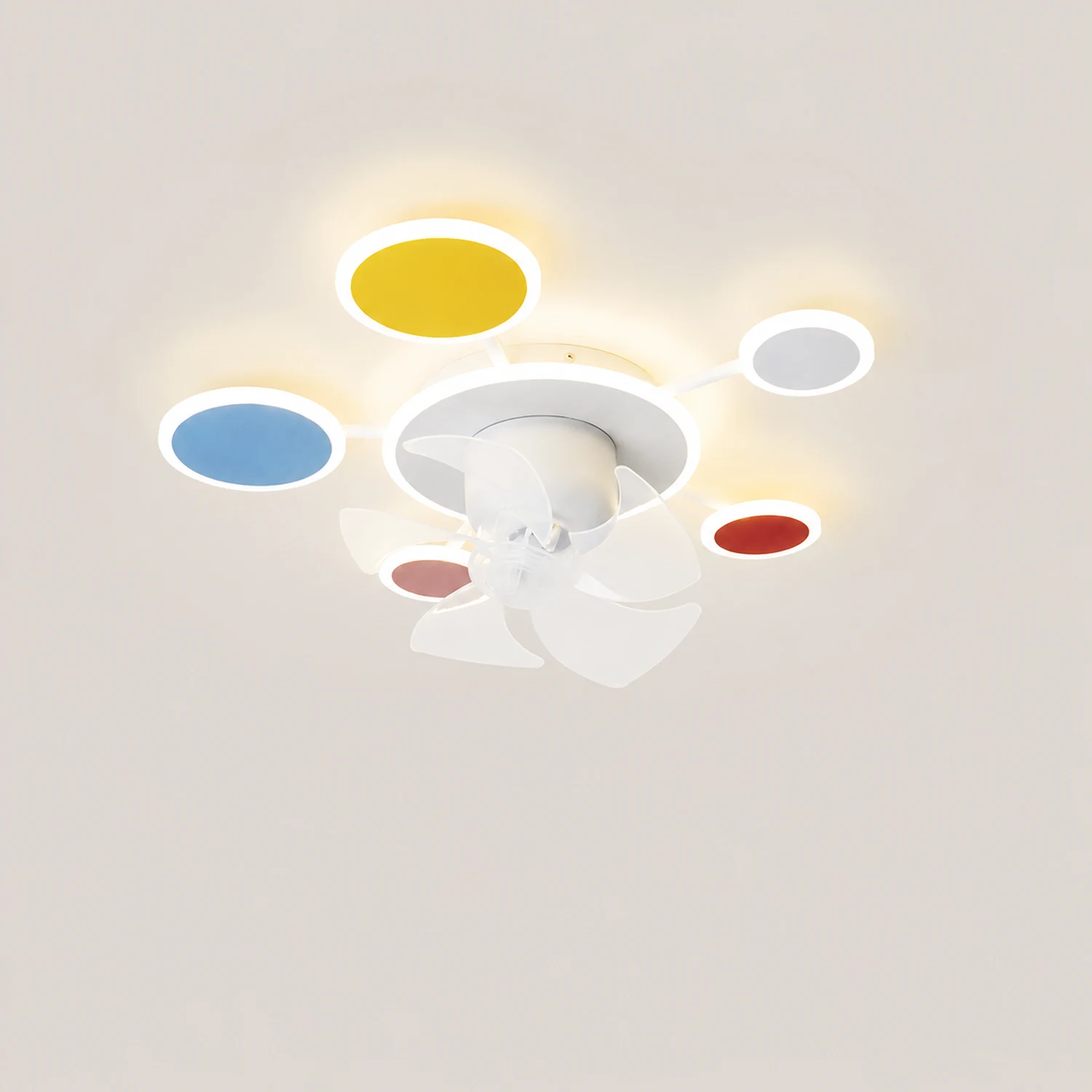 Minori Deckenventilator mit Beleuchtung Wolke, 3 Farben, 55CM/58CM Lang - Lumpaz