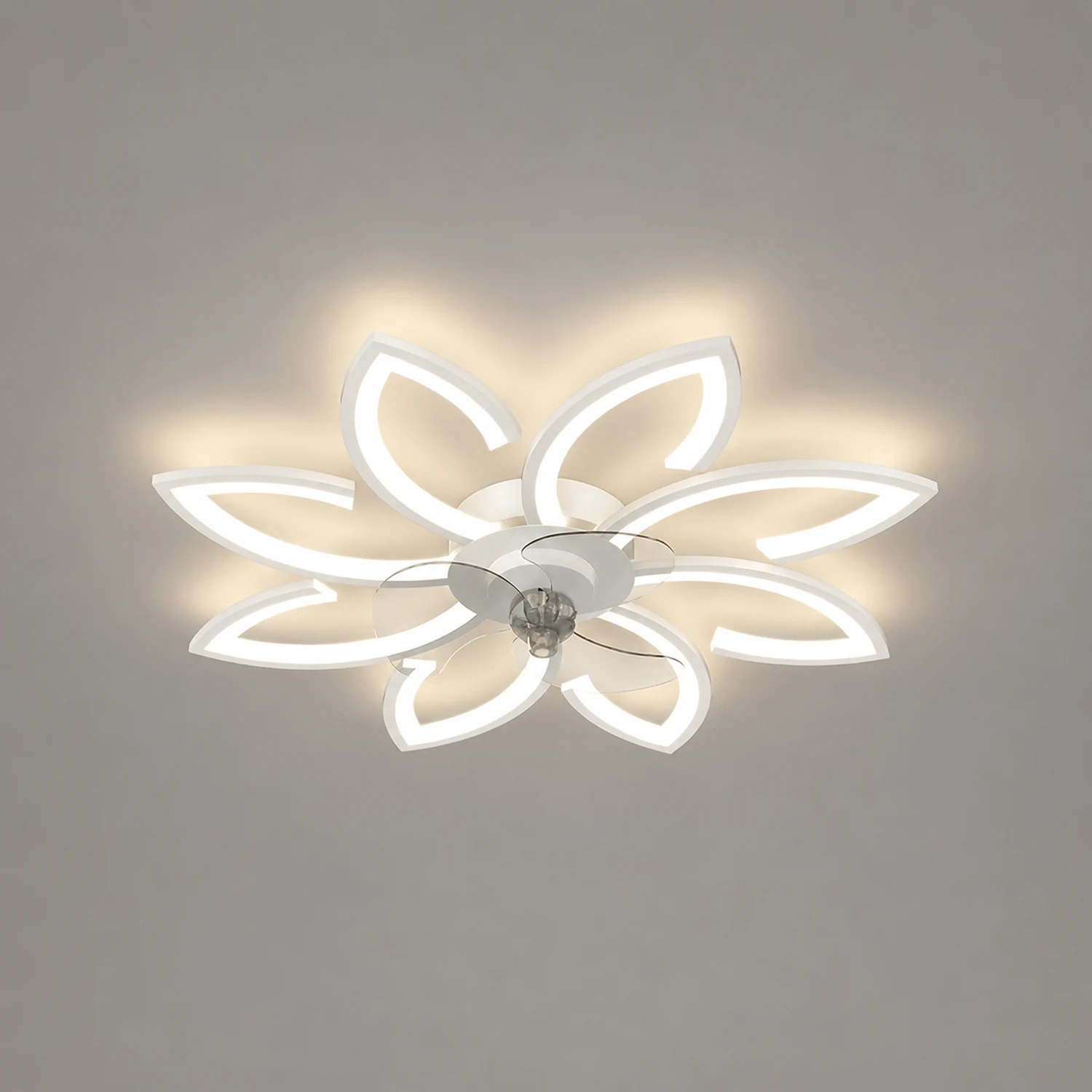 Hana Deckenventilator mit Beleuchtung Blume, 3 Farben, ∅65/68/79/90CM - Lumpaz