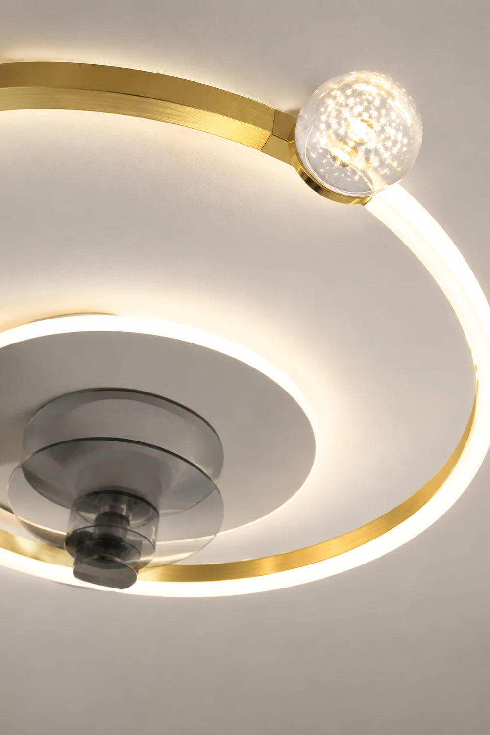 Morandi Sternenklar Deckenventilator mit Beleuchtung Doppel-C, 2 Farben, 62CM Lang - Lumpaz