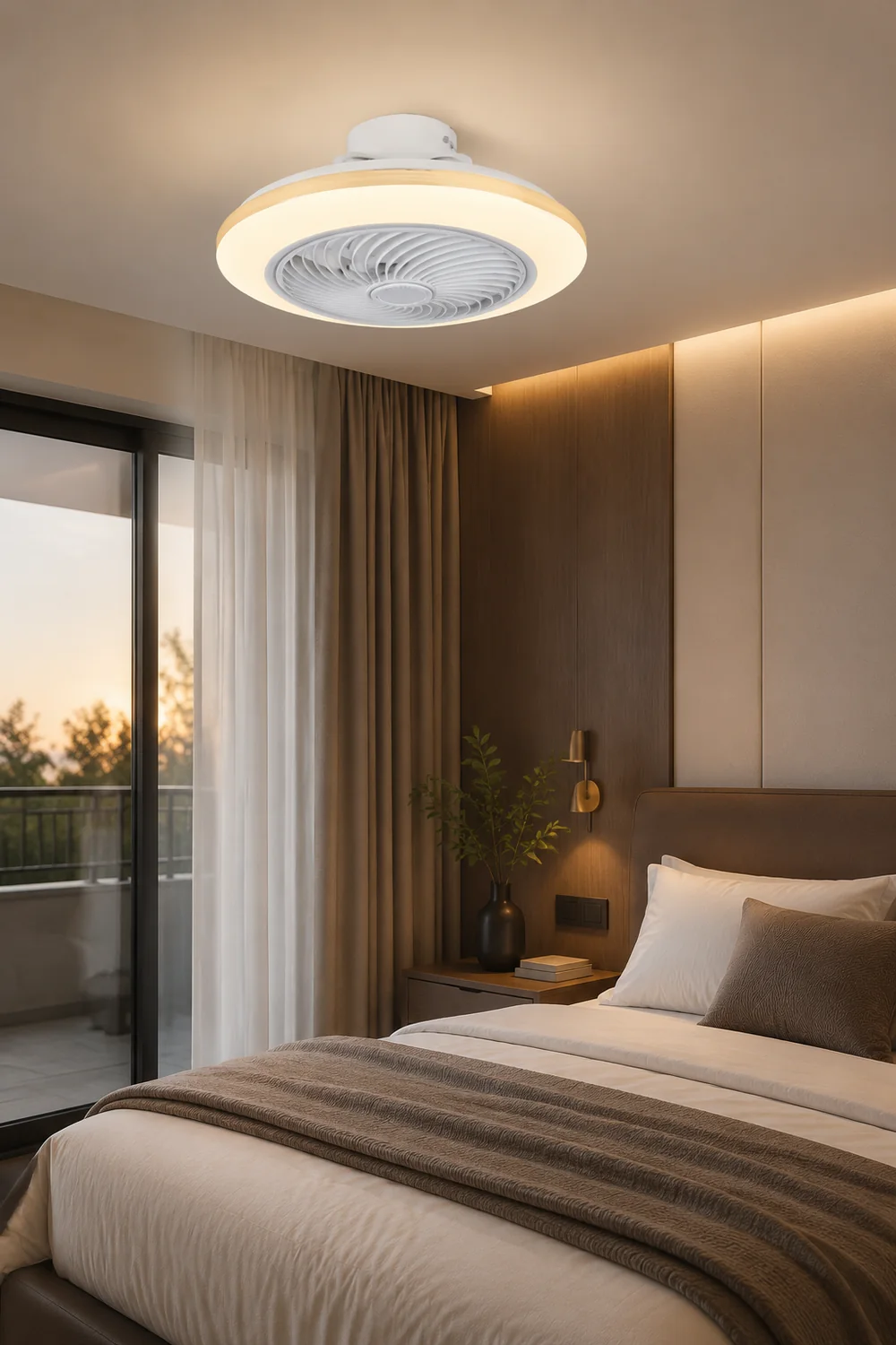 Edge Deckenventilator mit Beleuchtung, 2 Farben, ∅50CM - Lumpaz