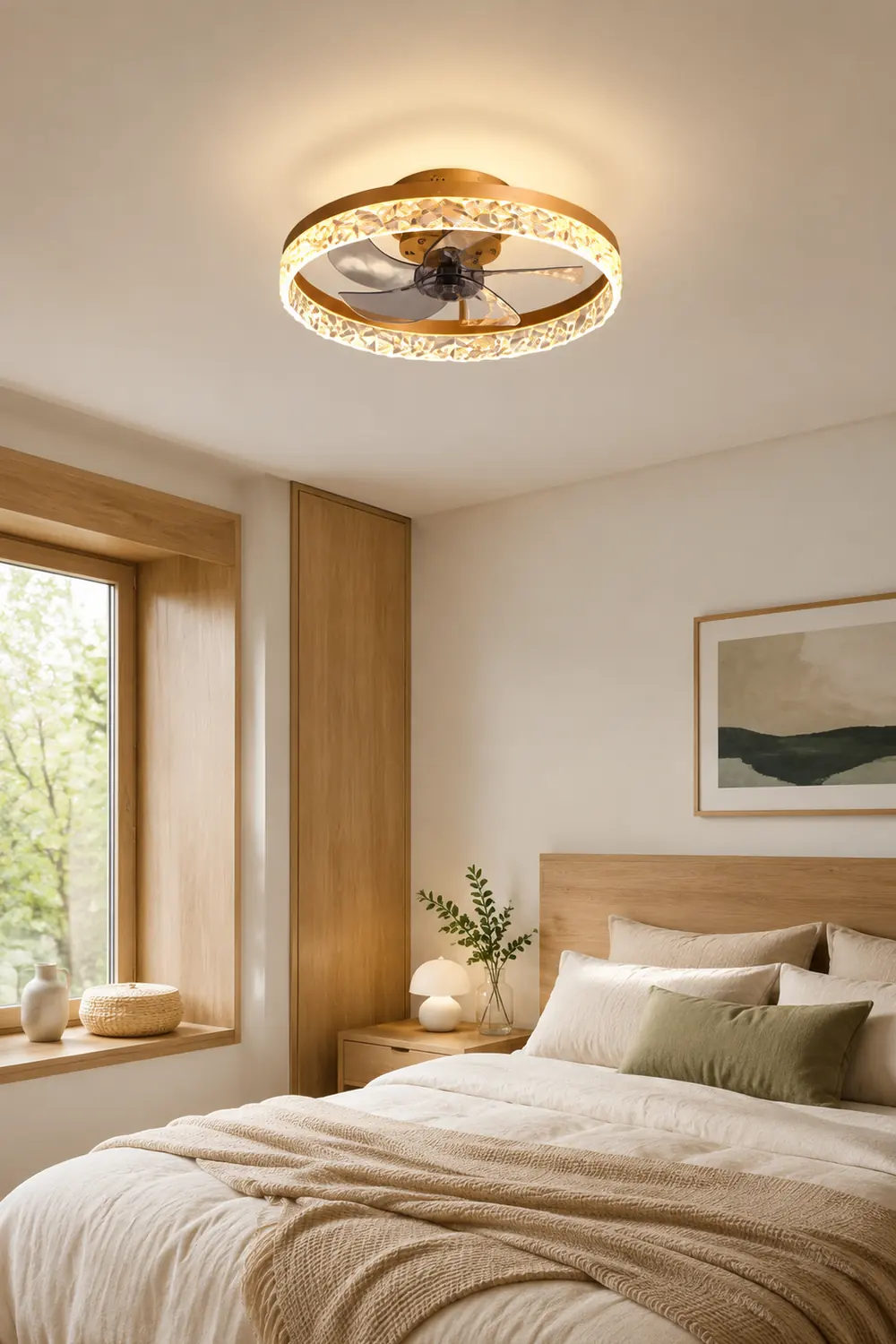 Kirsten Deckenventilator mit Beleuchtung, 4 Farben, ∅50CM - Lumpaz