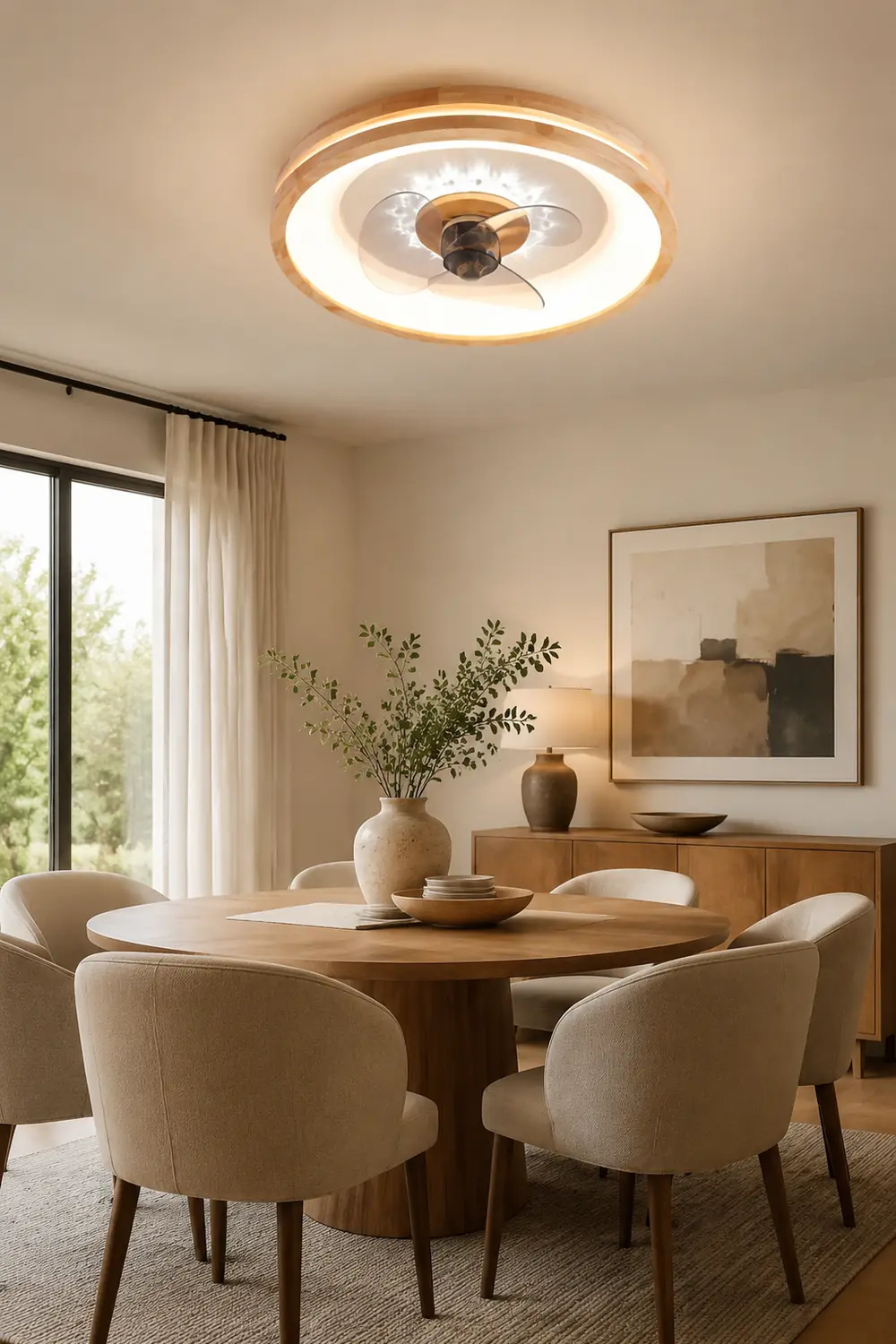 Ozawa Deckenventilator mit Beleuchtung Doppel-Licht, 4 Stile, ∅50CM - Lumpaz