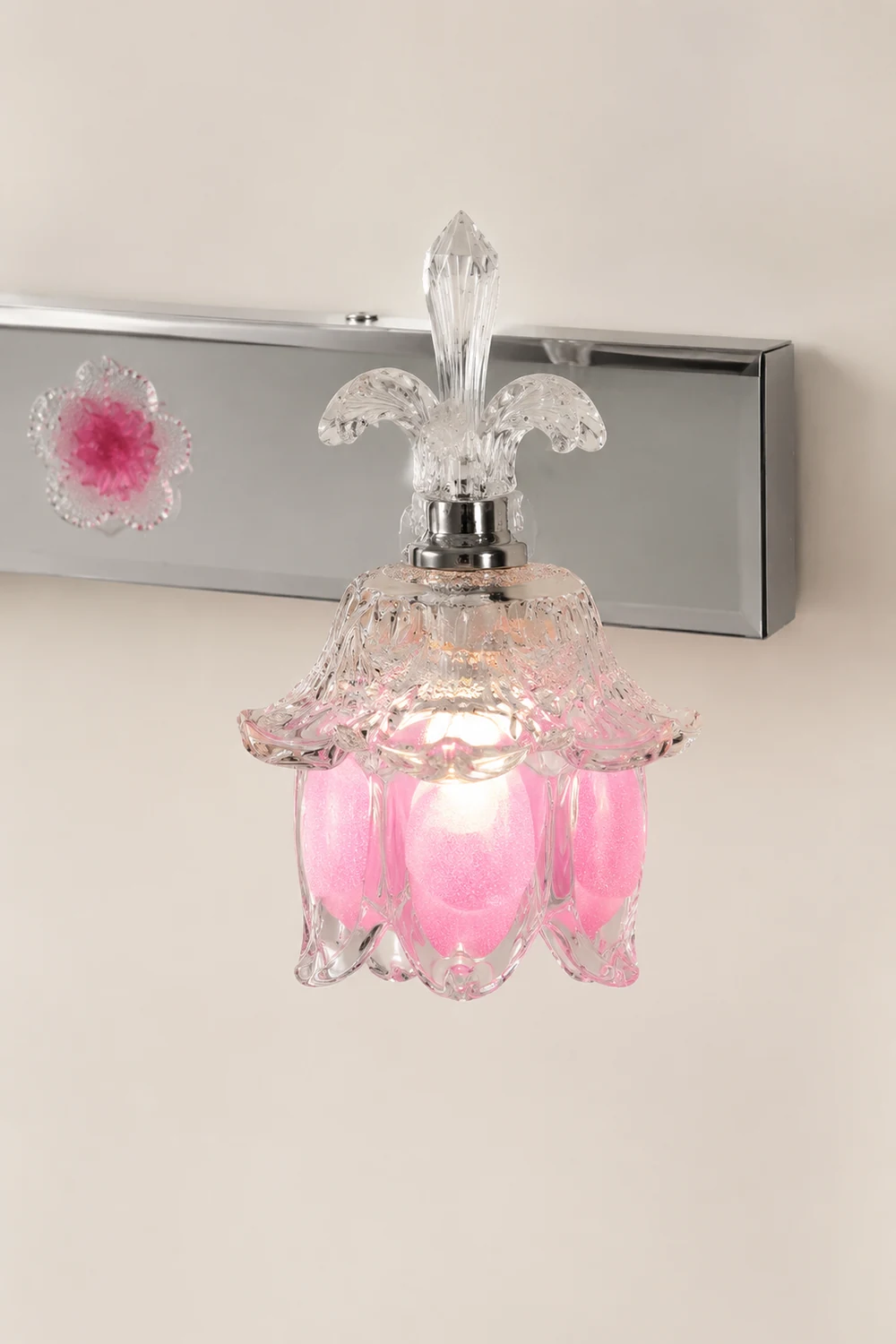 Félicie Rosa Blume Spiegelfront Waschtisch-Wandleuchte, 2/3-flammig - Lumpaz