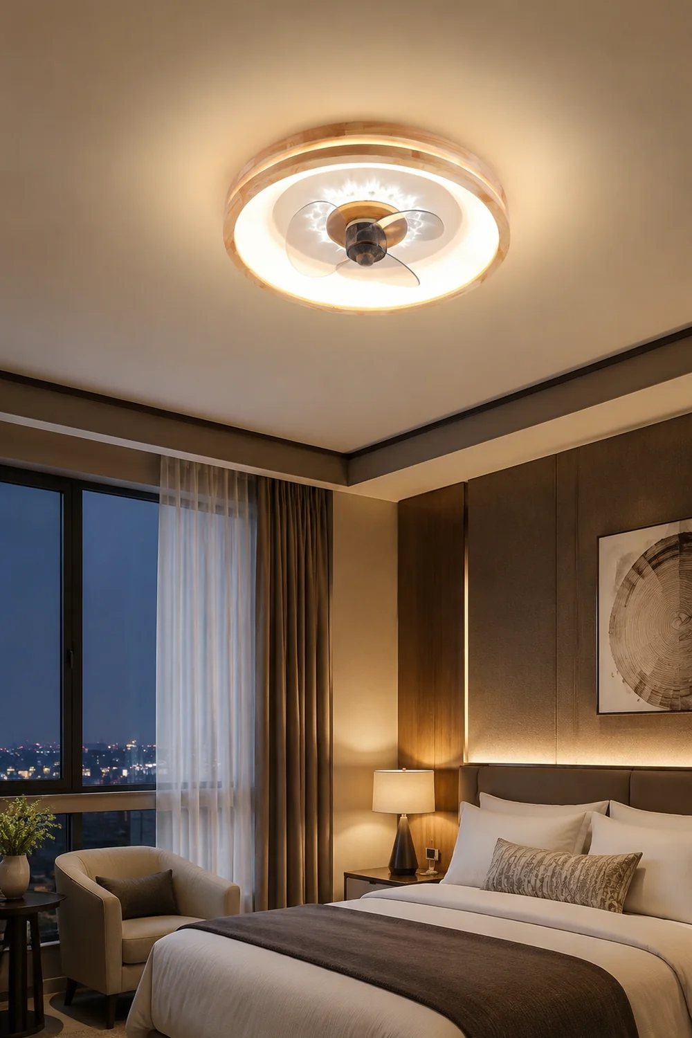 Ozawa Deckenventilator mit Beleuchtung Doppel-Licht, 4 Stile, ∅50CM - Lumpaz