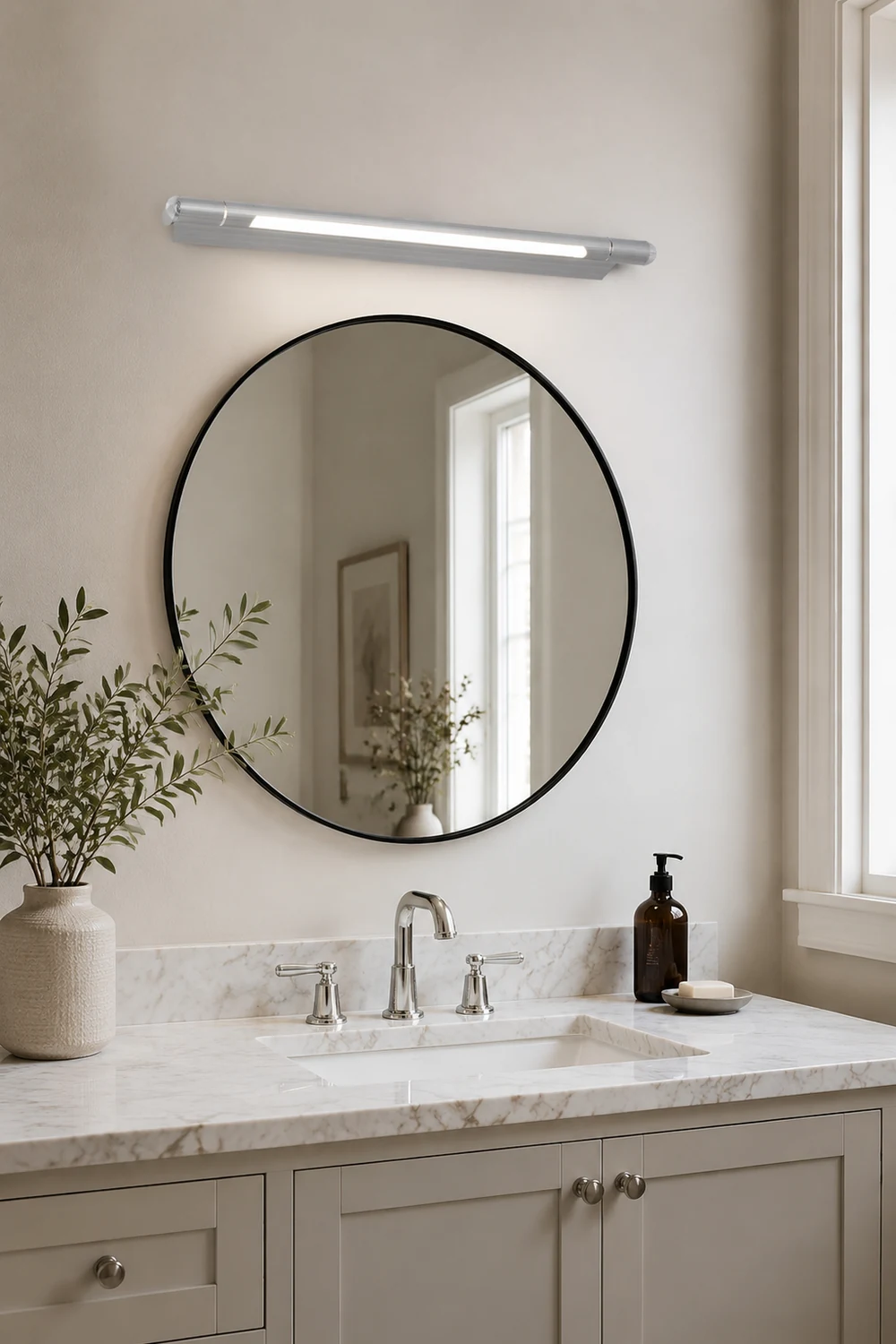 Edge Lineare Spiegelfront Waschtisch-Wandleuchte - Lumpaz