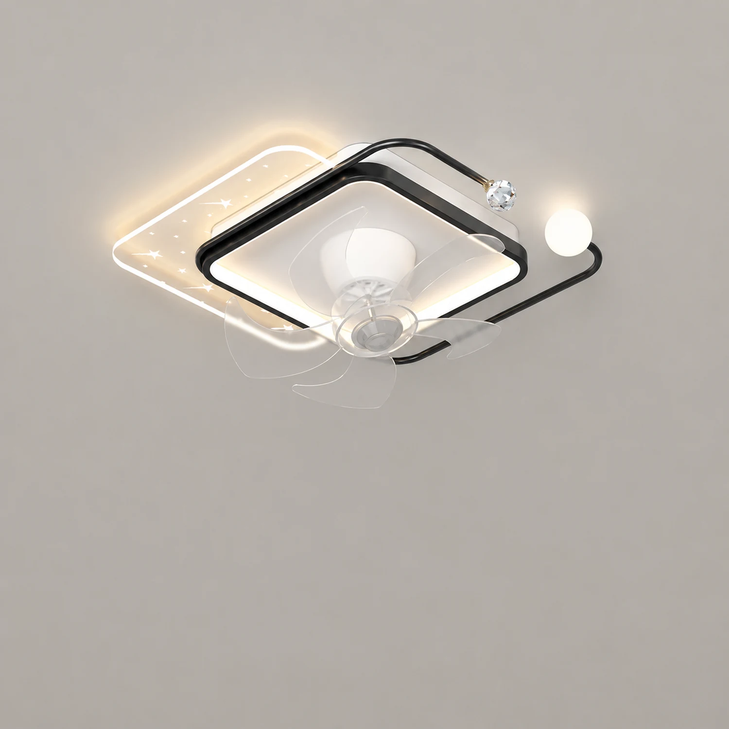 Madina Sternenklar Deckenventilator mit Beleuchtung, 4 Stile, ∅ 50CM/100CM - Lumpaz