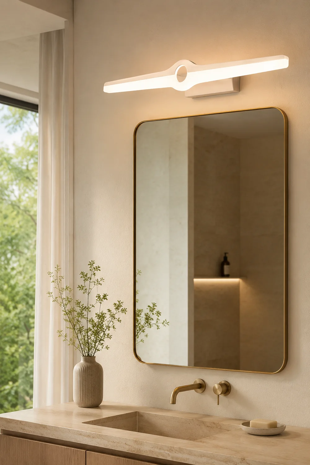 Leigh Spiegelfront Waschtisch-Wandleuchte, L 40/57/74CM - Lumpaz