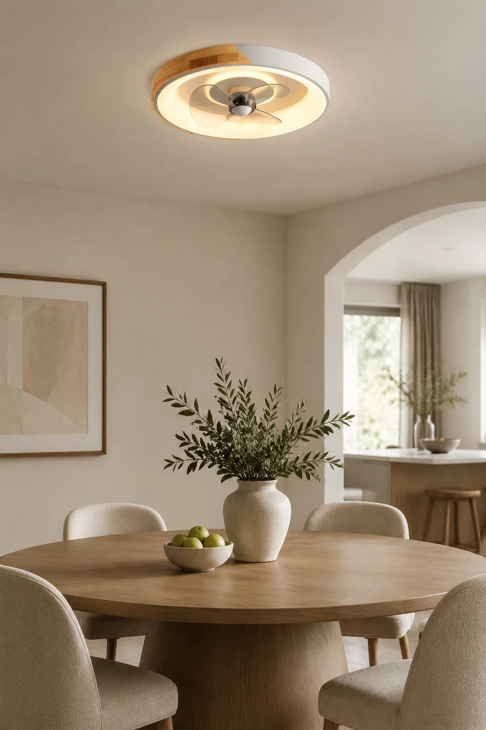 Ozawa Deckenventilator mit Beleuchtung, 3 Farben, ∅50CM - Lumpaz