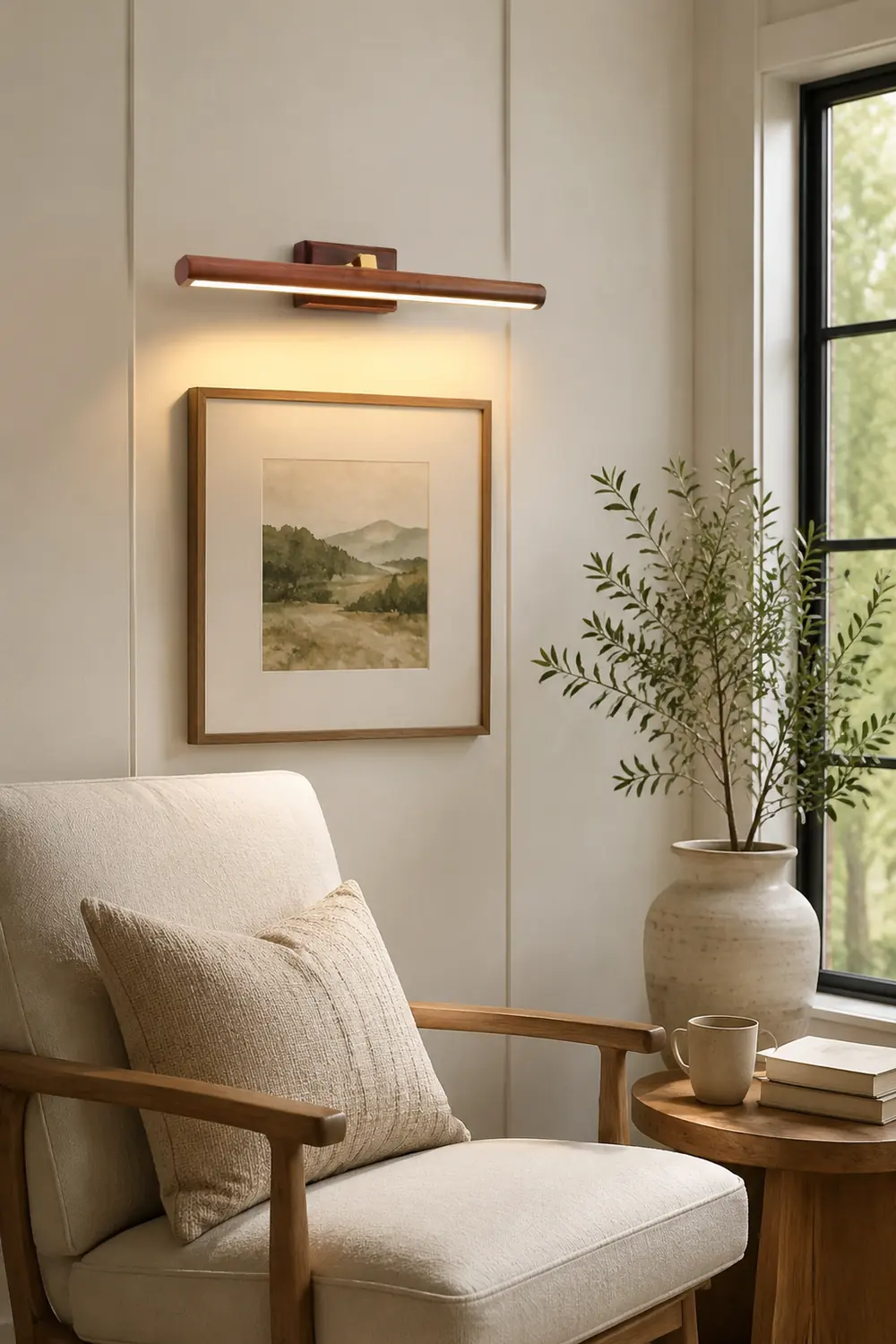 Ozawa Spiegelfront Wandleuchte Holz, 41/60/90CM Lang - Lumpaz