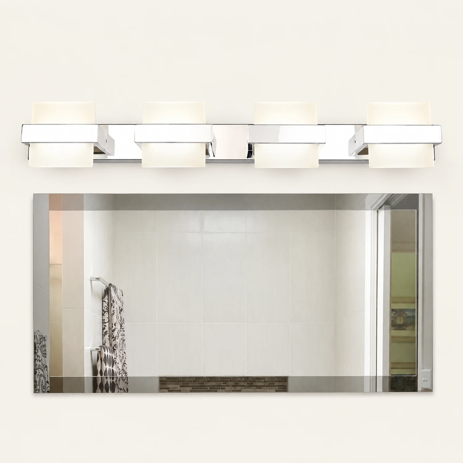 Leigh Spiegelfront Waschtisch-Wandleuchte, L12/32/50/68CM - Lumpaz