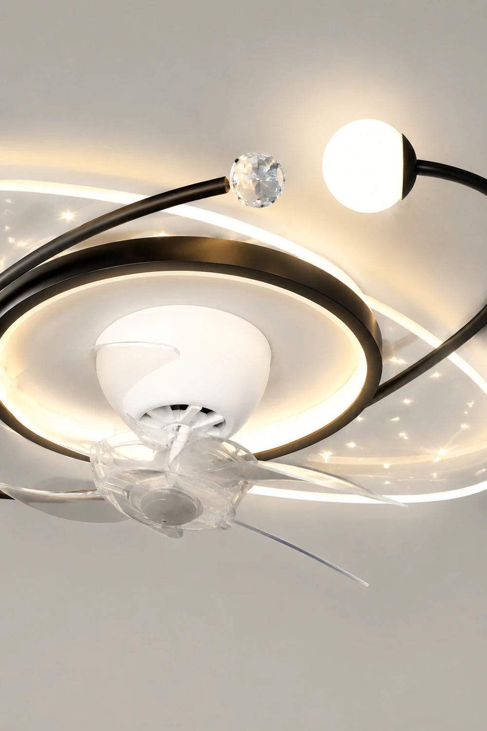 Madina Sternenklar Deckenventilator mit Beleuchtung, 4 Stile, ∅ 50CM/100CM - Lumpaz
