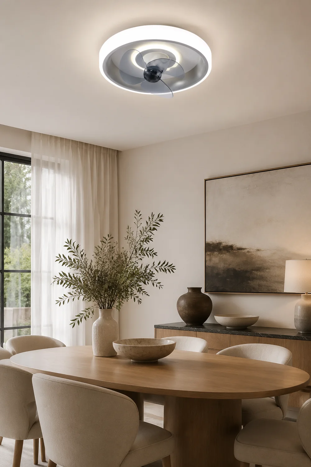 Quinn Deckenventilator mit Beleuchtung, 6 Farben, 2-flammig, ∅60CM - Lumpaz