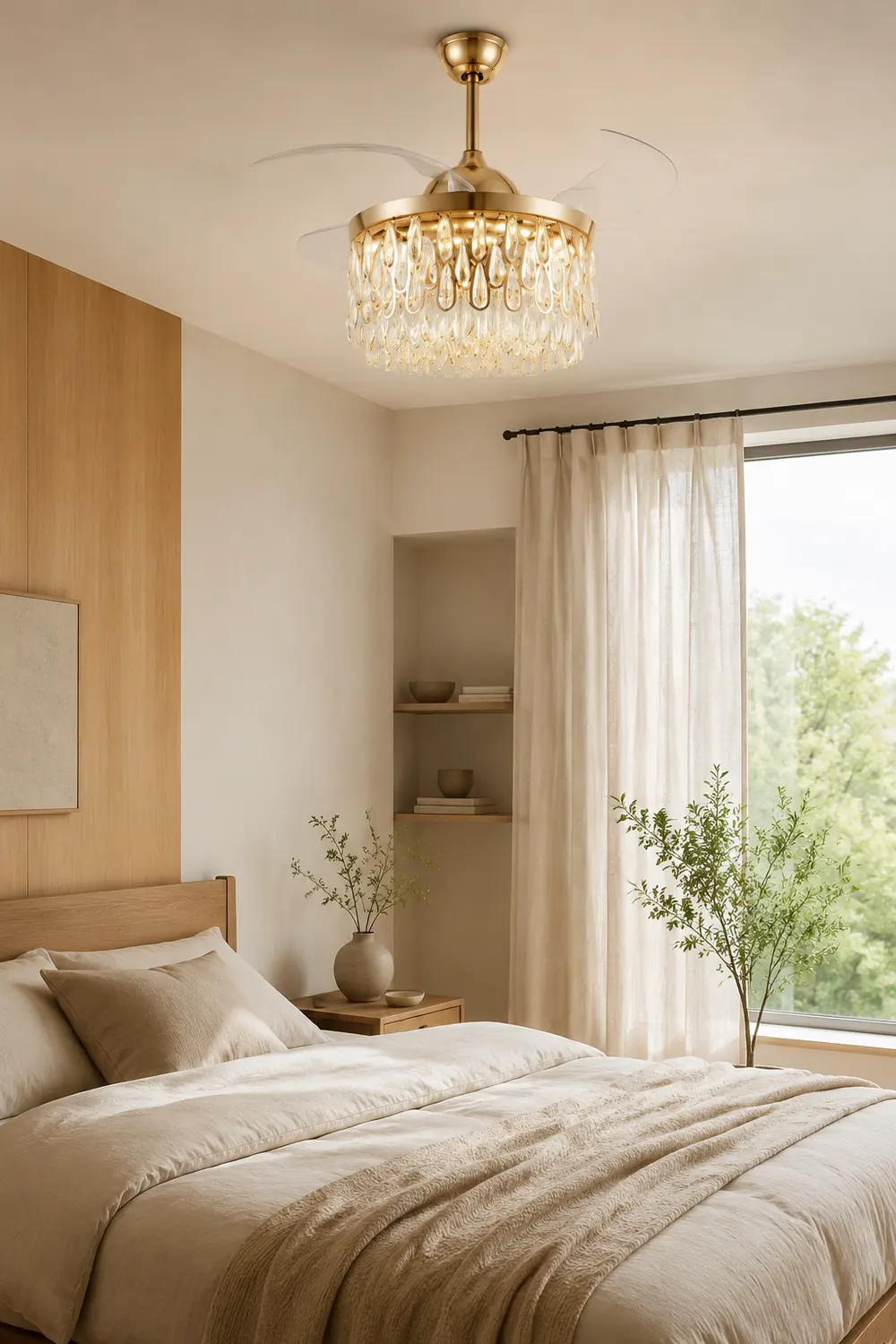 Kirsty Deckenventilator mit Beleuchtung Kristall, ∅107CM - Lumpaz