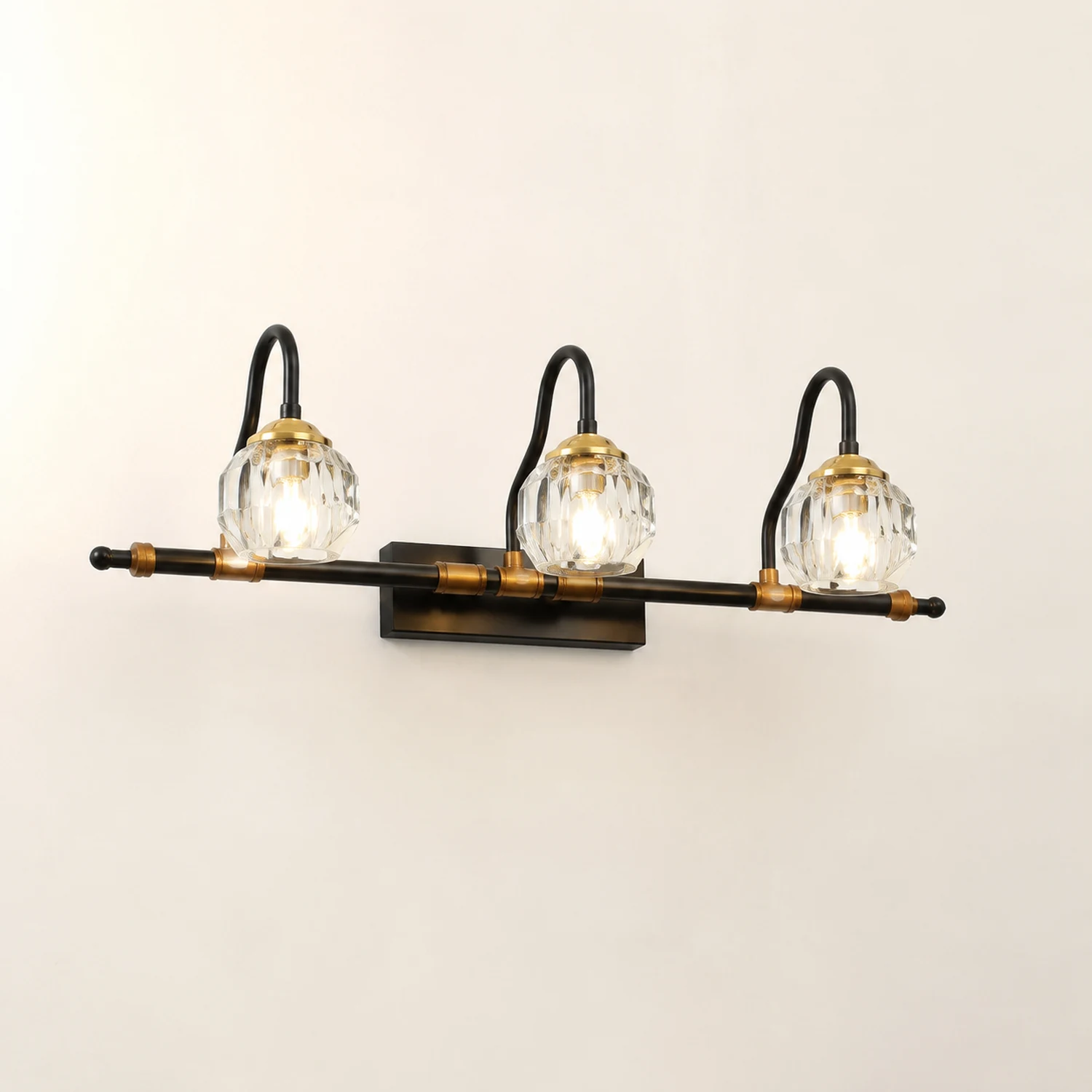 Kristy Schwarzer Spiegel Front Vanity Wandleuchte, 1/2/3/4-flammig - Lumpaz