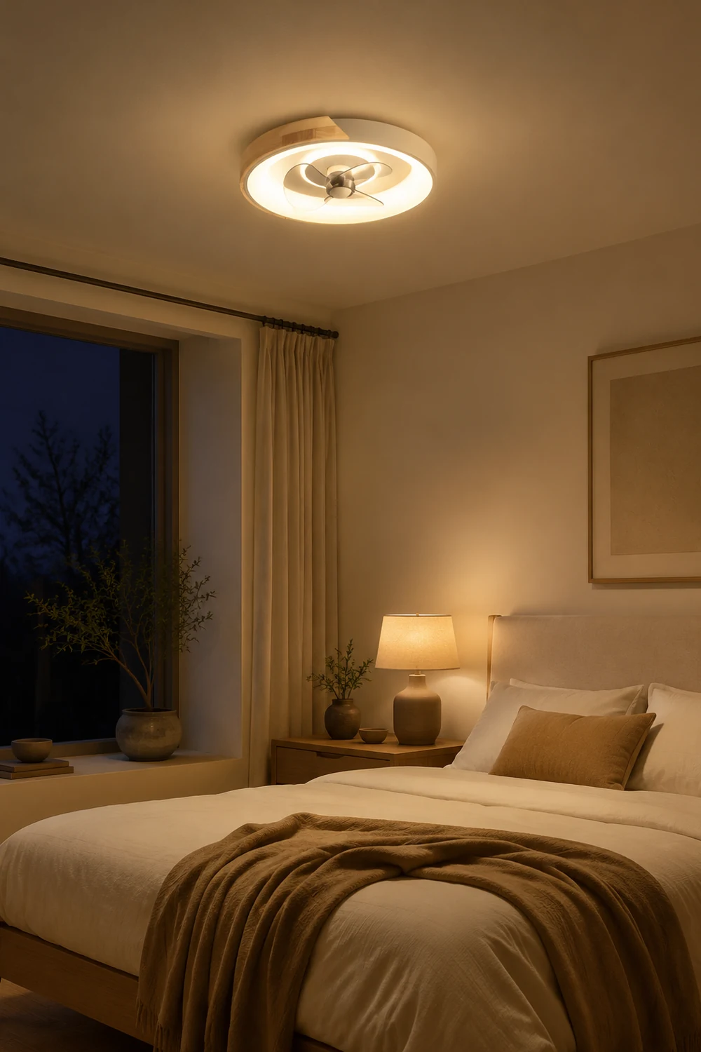 Ozawa Deckenventilator mit Beleuchtung, 3 Farben, ∅50CM - Lumpaz