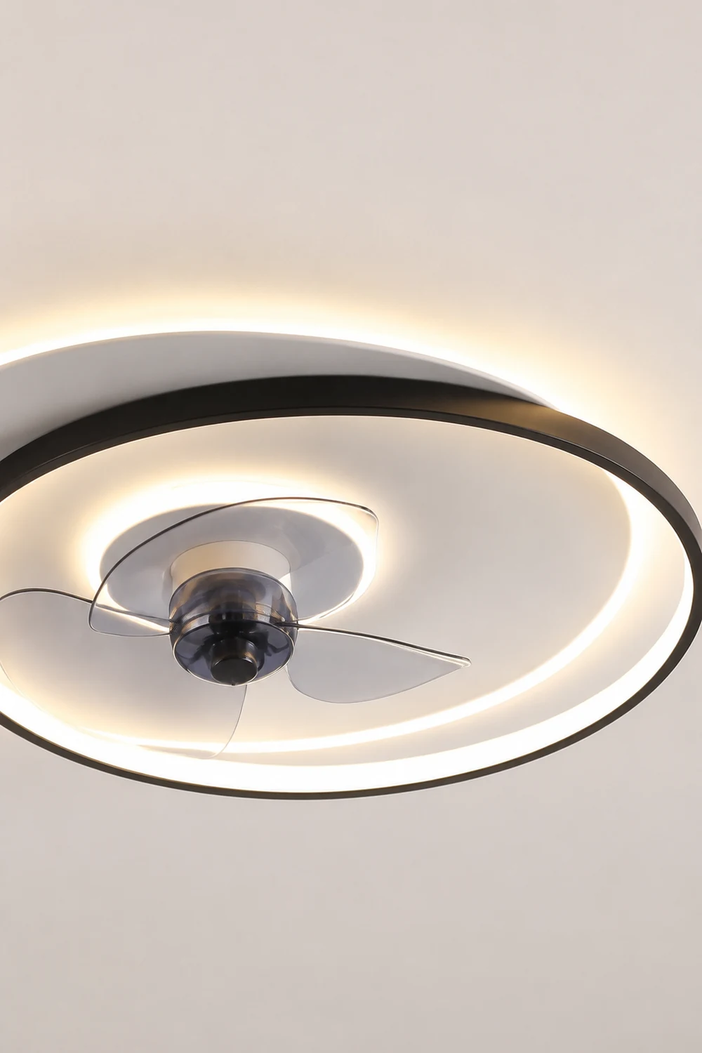 Quinn Deckenventilator mit Beleuchtung Doppel-Ring, 2 Farben, ∅46/56CM - Lumpaz