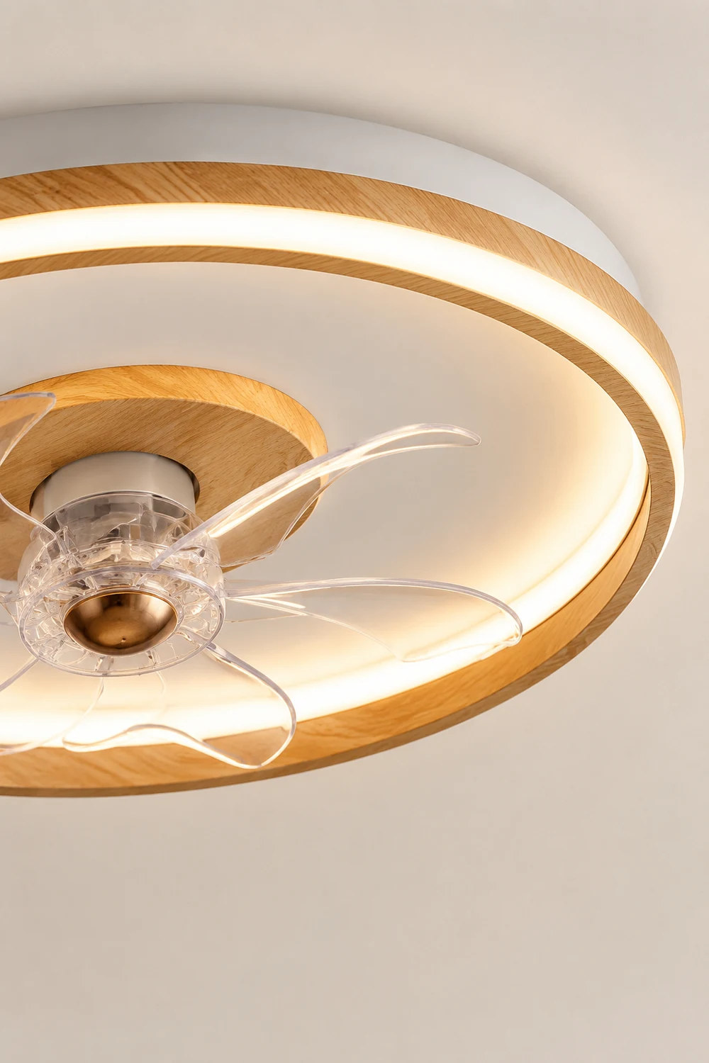 Ozawa Deckenventilator mit Beleuchtung Doppel-Licht, 2 Farben/Stile, ∅50CM - Lumpaz