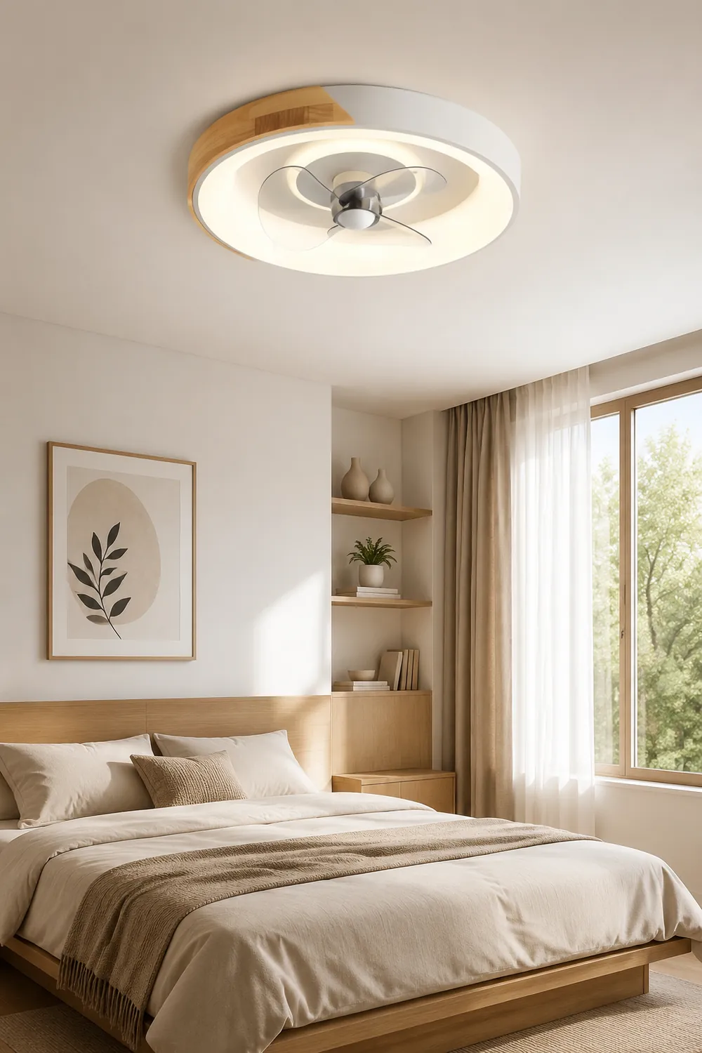 Ozawa Deckenventilator mit Beleuchtung, 3 Farben, ∅50CM - Lumpaz