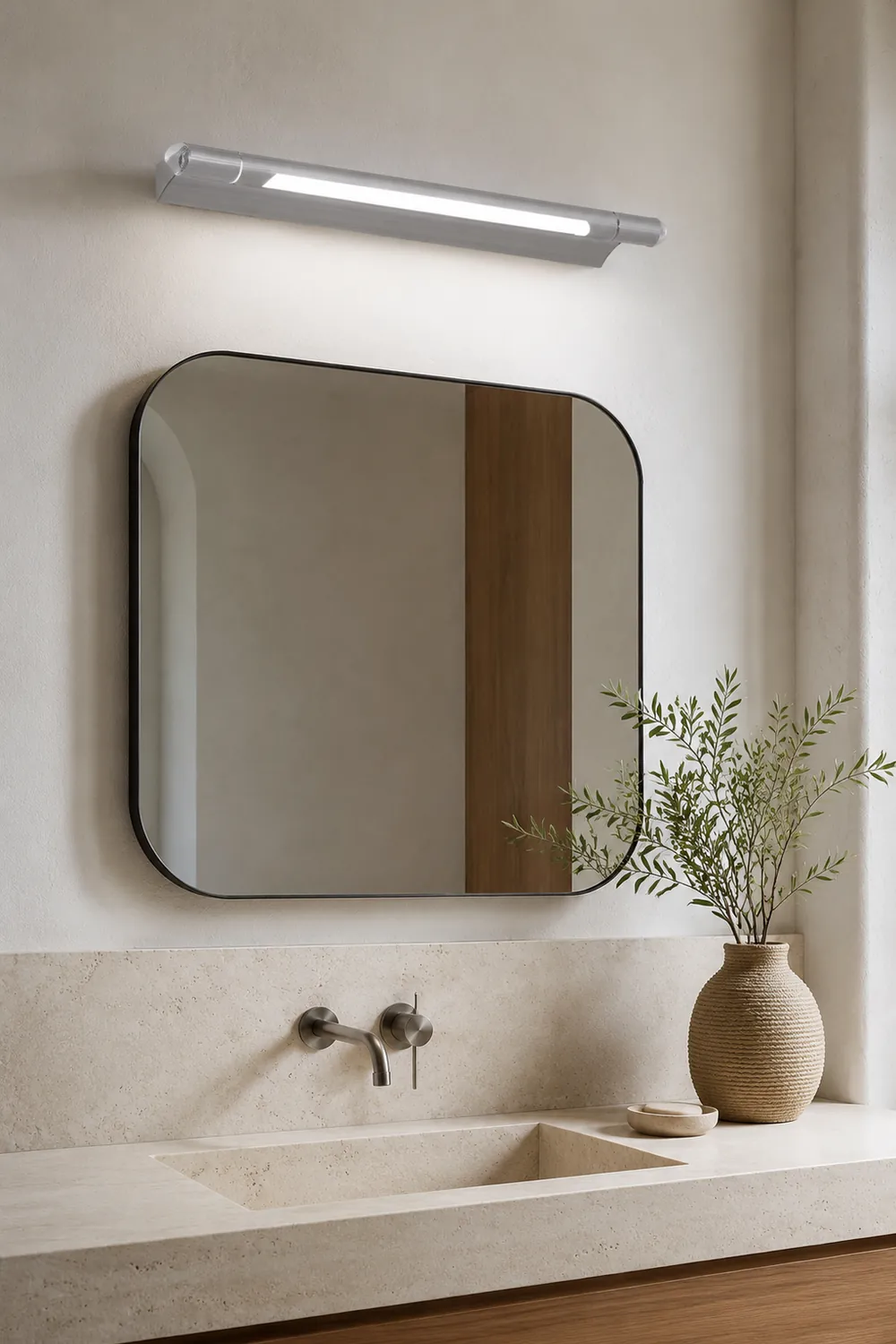Edge Lineare Spiegelfront Waschtisch-Wandleuchte - Lumpaz
