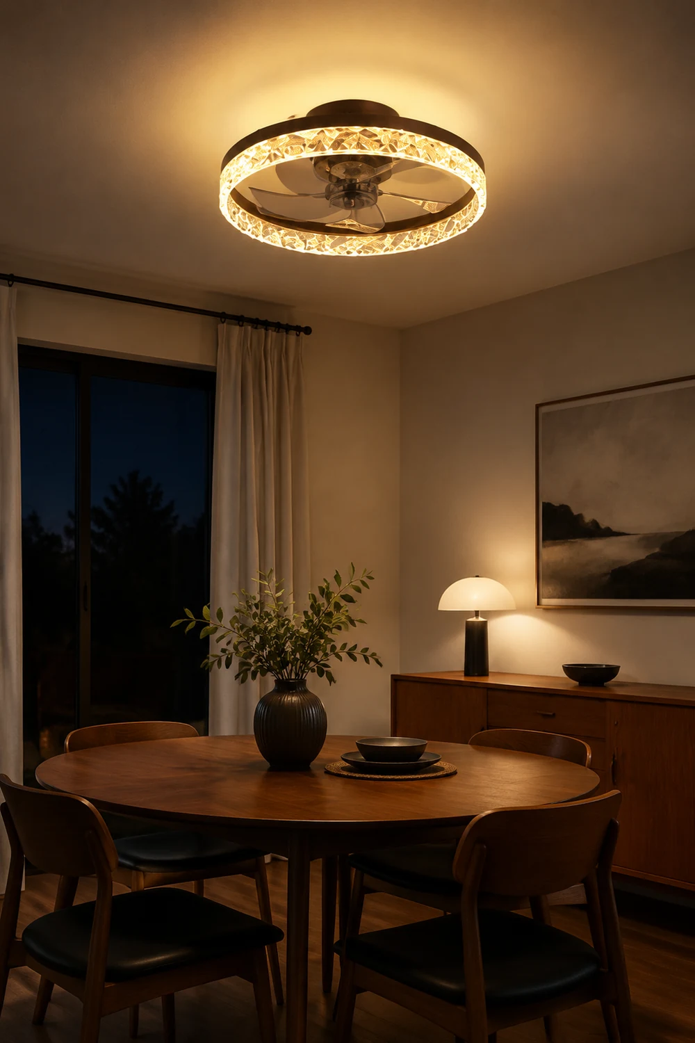 Kirsten Deckenventilator mit Beleuchtung, 4 Farben, 1-flammig, ∅50CM - Lumpaz