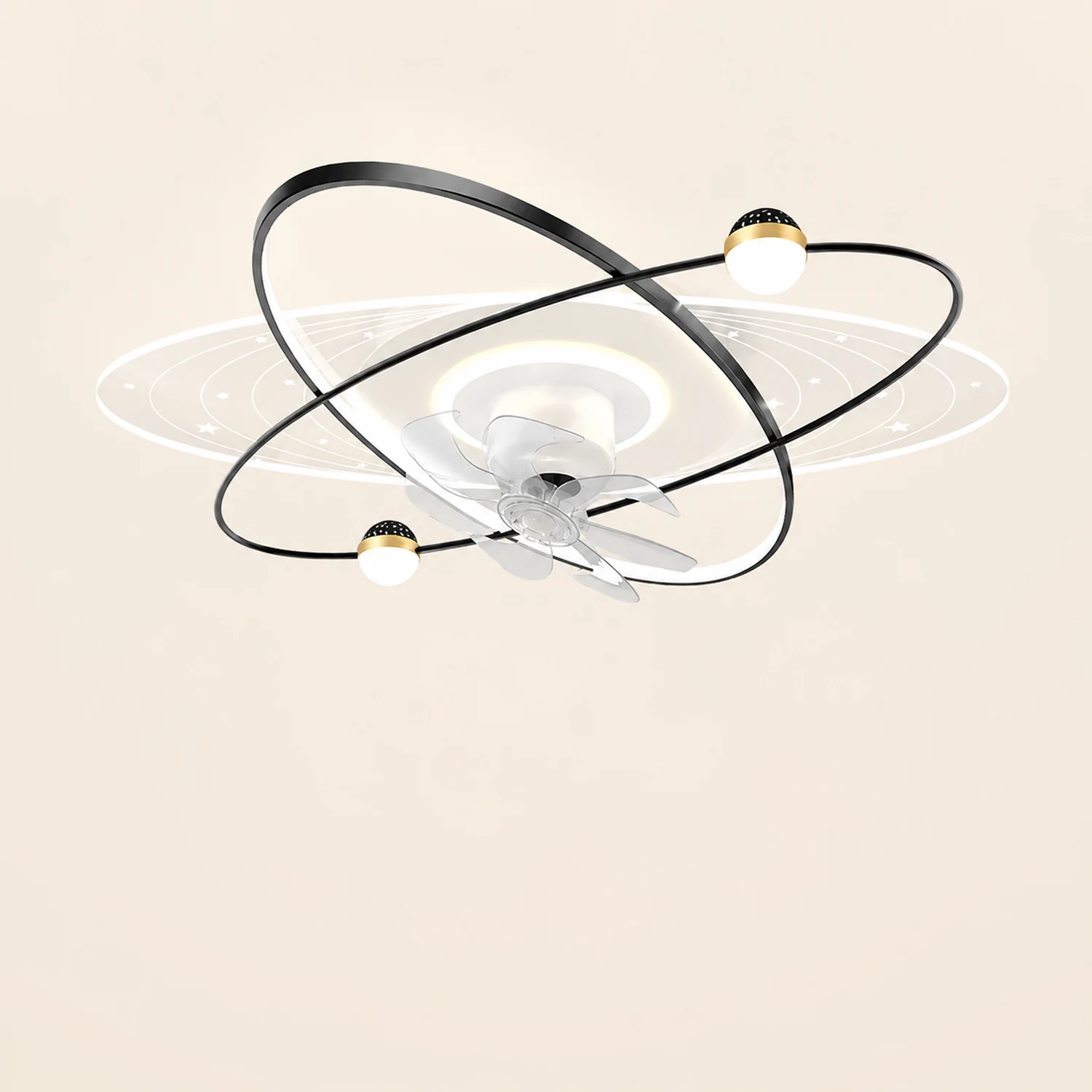 Madina Sternenklar Deckenventilator mit Beleuchtung, 4 Stile, ∅ 50CM/100CM - Lumpaz