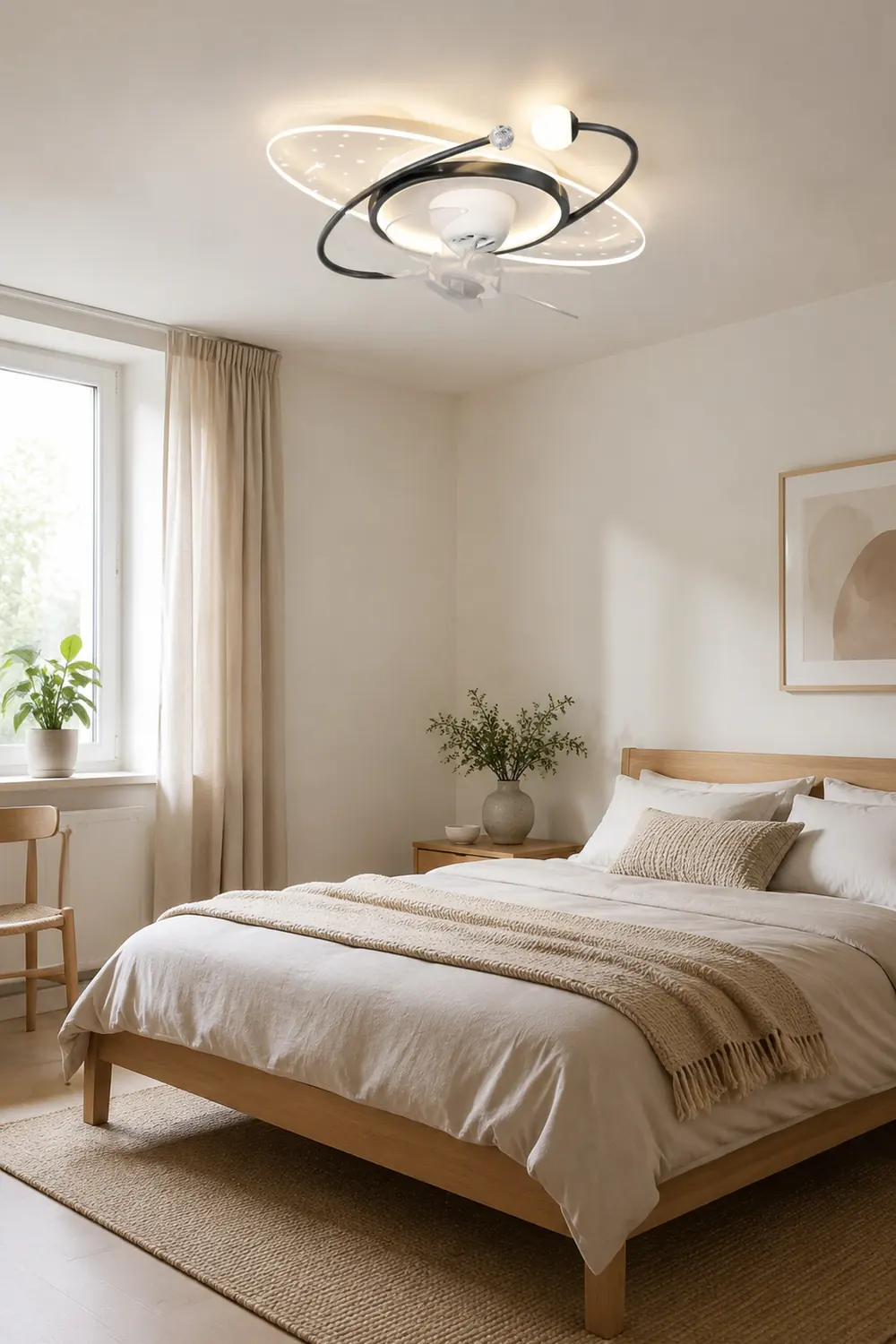 Madina Sternenklar Deckenventilator mit Beleuchtung, 4 Stile, ∅ 50CM/100CM - Lumpaz
