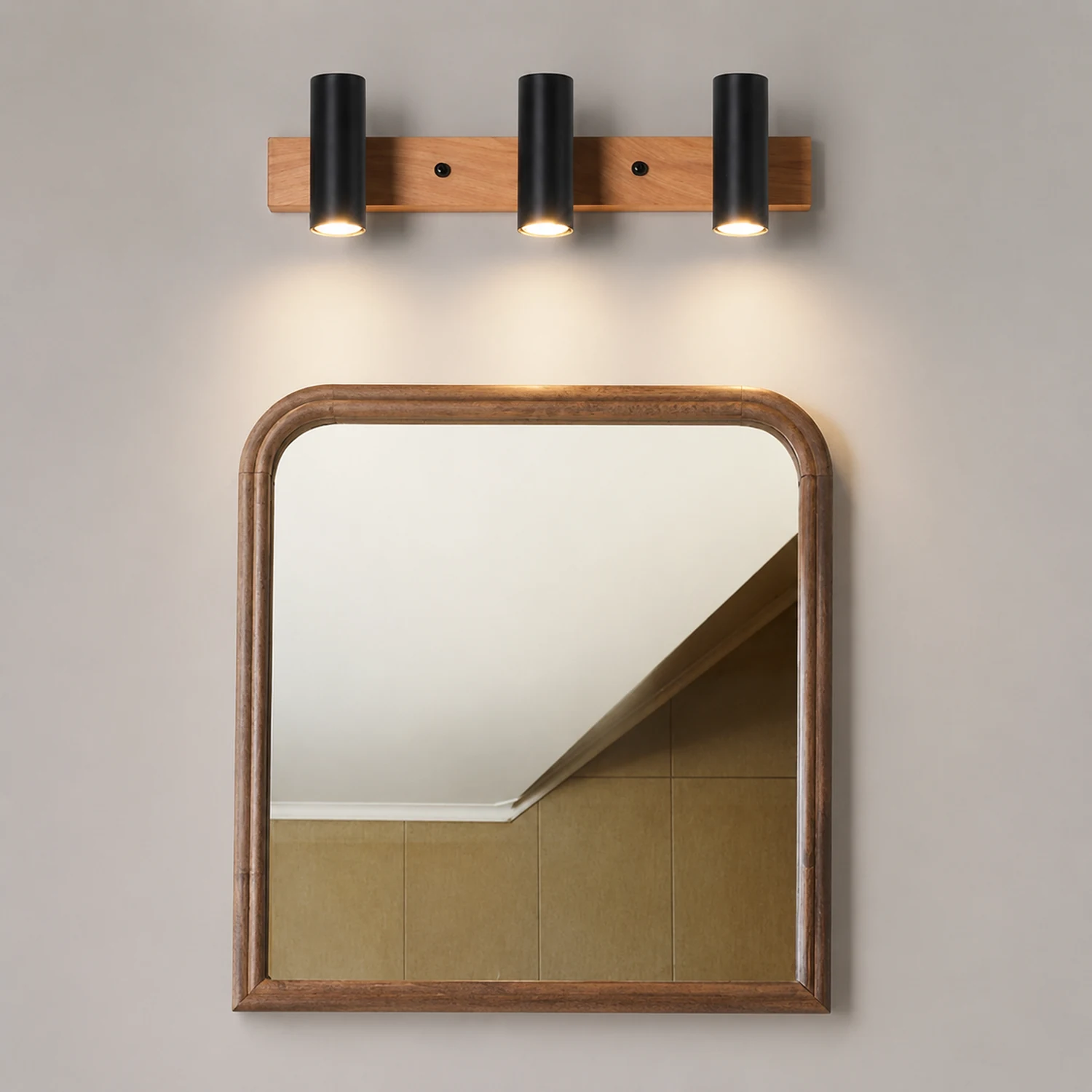 Ozawa Drehbar Spiegelfront Wandleuchte Strahler, 2 Farben, 3/4-flammig, 56/75CM Lang - Lumpaz