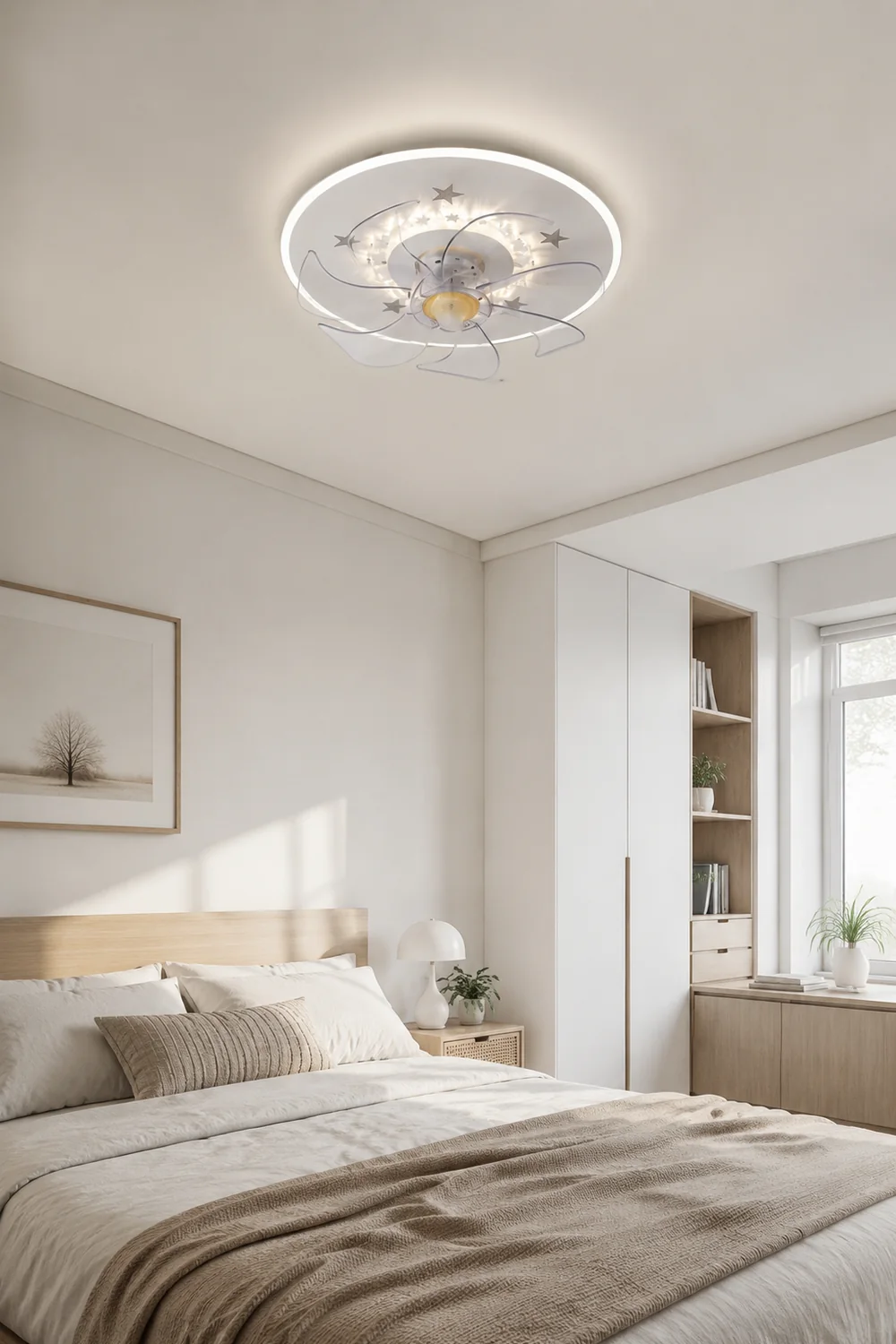 Edge Deckenventilator mit Beleuchtung, 6 Farben, ∅40CM - Lumpaz