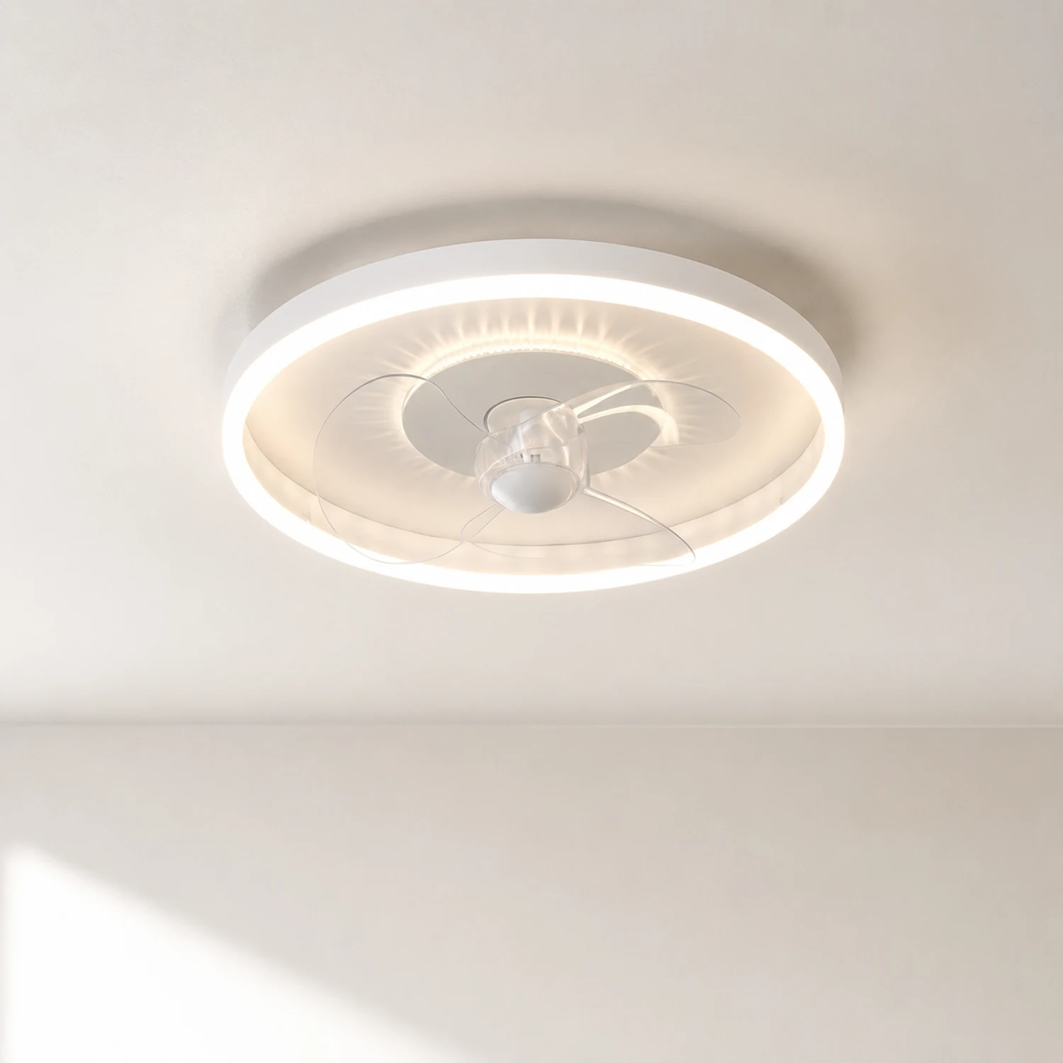 Quinn Deckenventilator mit Beleuchtung Weiß Doppel-Licht, ∅40/50CM - Lumpaz