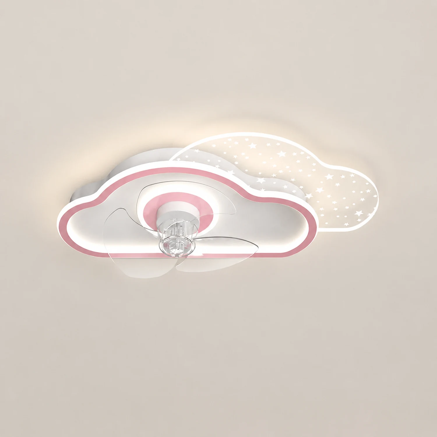 Minori Deckenventilator mit Beleuchtung Wolke & Flugzeug, 2 Farben, ∅53/58CM - Lumpaz