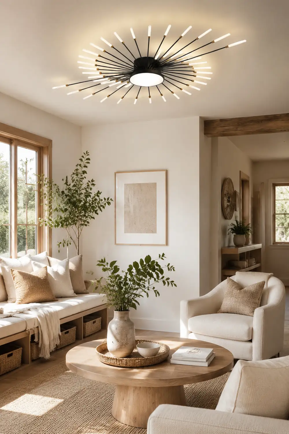 Moderne LED Deckenleuchte aus Metall Dauerhaft für Wohnzimmer - Lumpaz