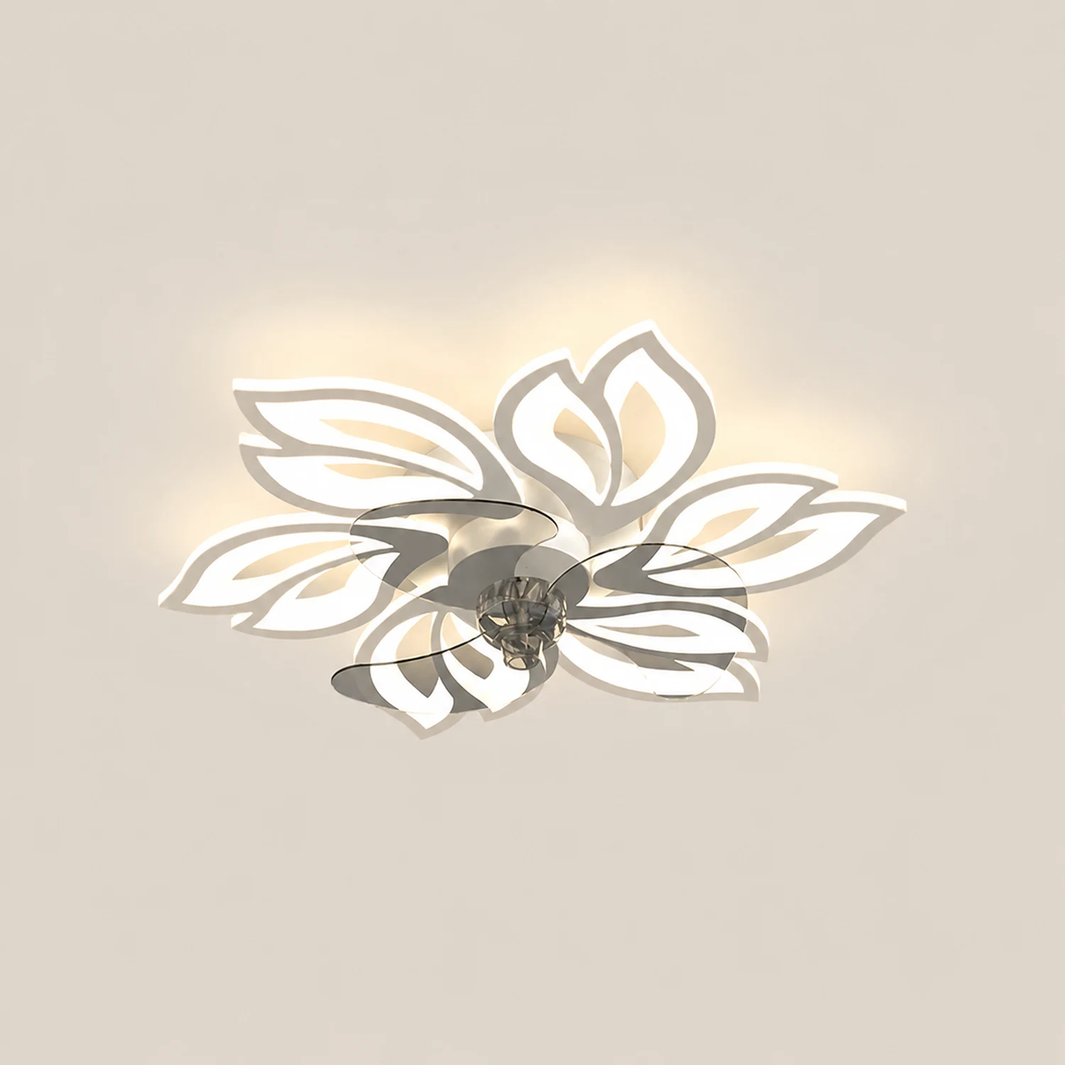 Hana Deckenventilator mit Beleuchtung Blume, 3 Farben, ∅65/68/79/90CM - Lumpaz