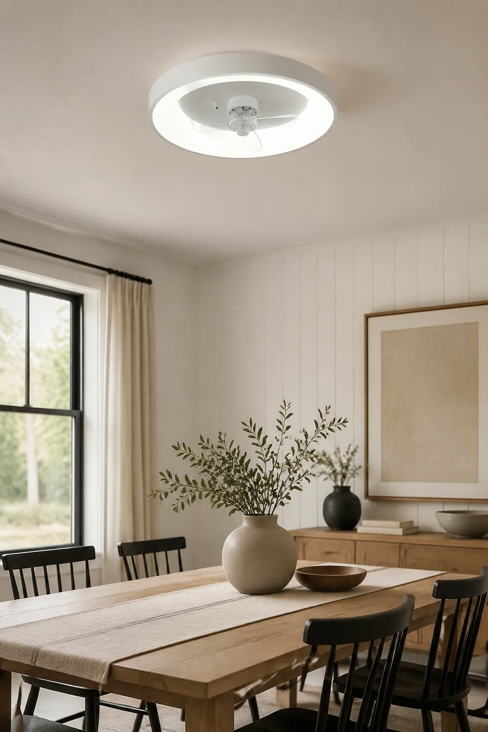 Quinn Deckenventilator mit Beleuchtung Weiß, ∅50CM - Lumpaz