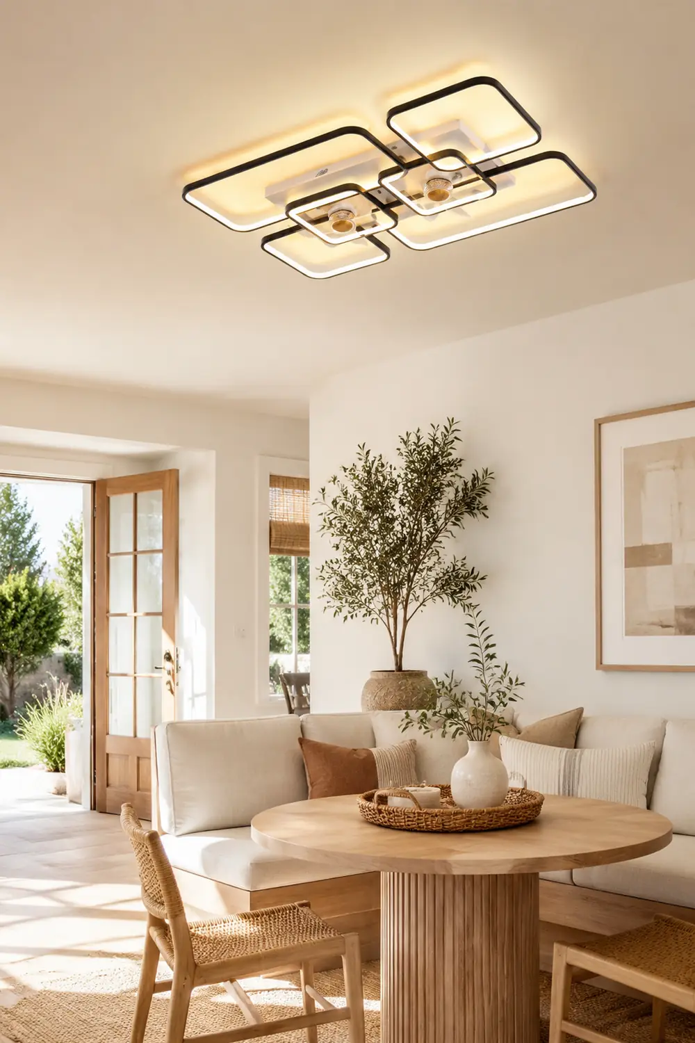 Lacey 2-Deckenventilator mit Beleuchtung, 2 Farben, ∅46/55/90/107CM - Lumpaz