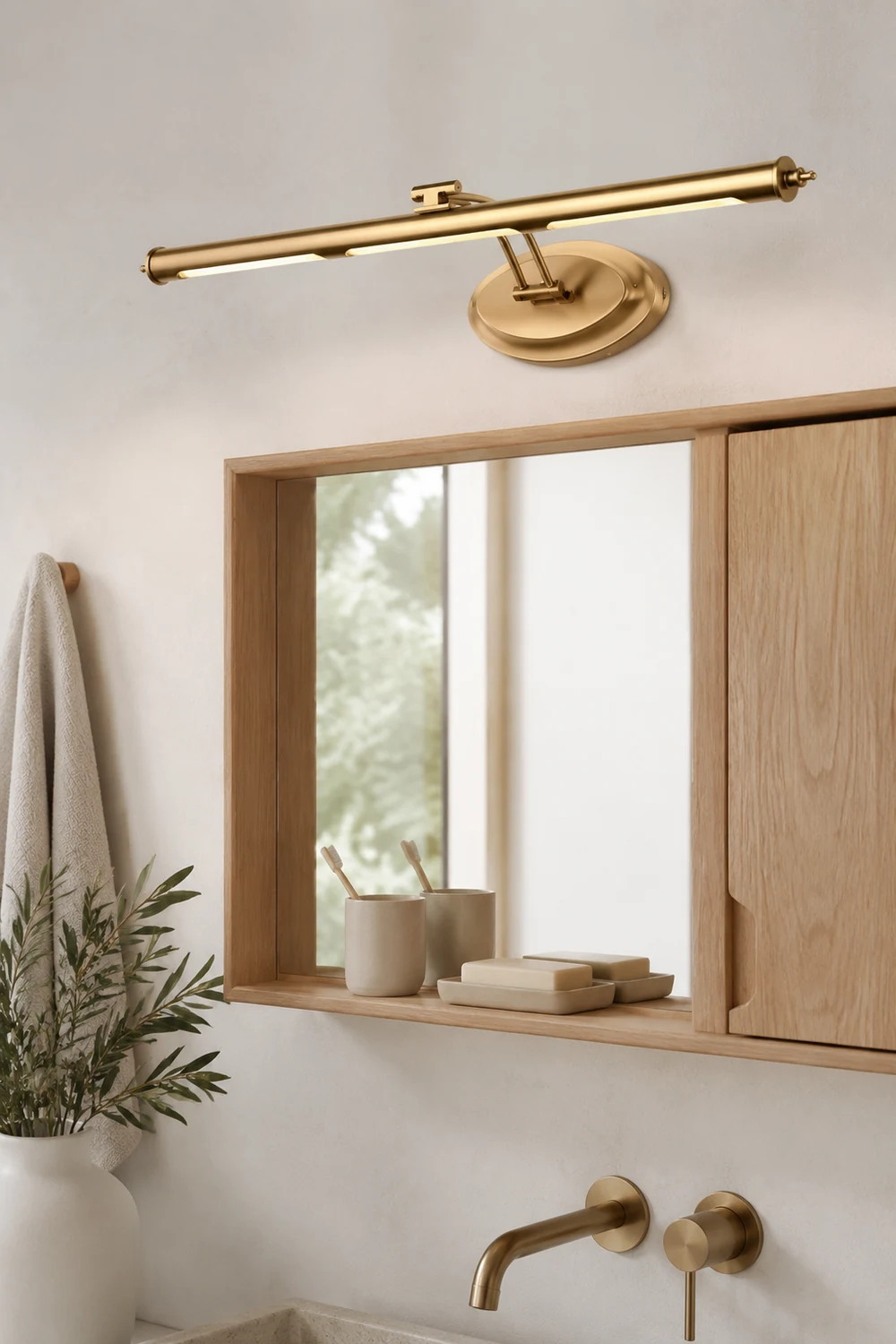 Leigh Spiegelfront Waschtisch-Wandleuchte, L 45/55/75CM - Lumpaz