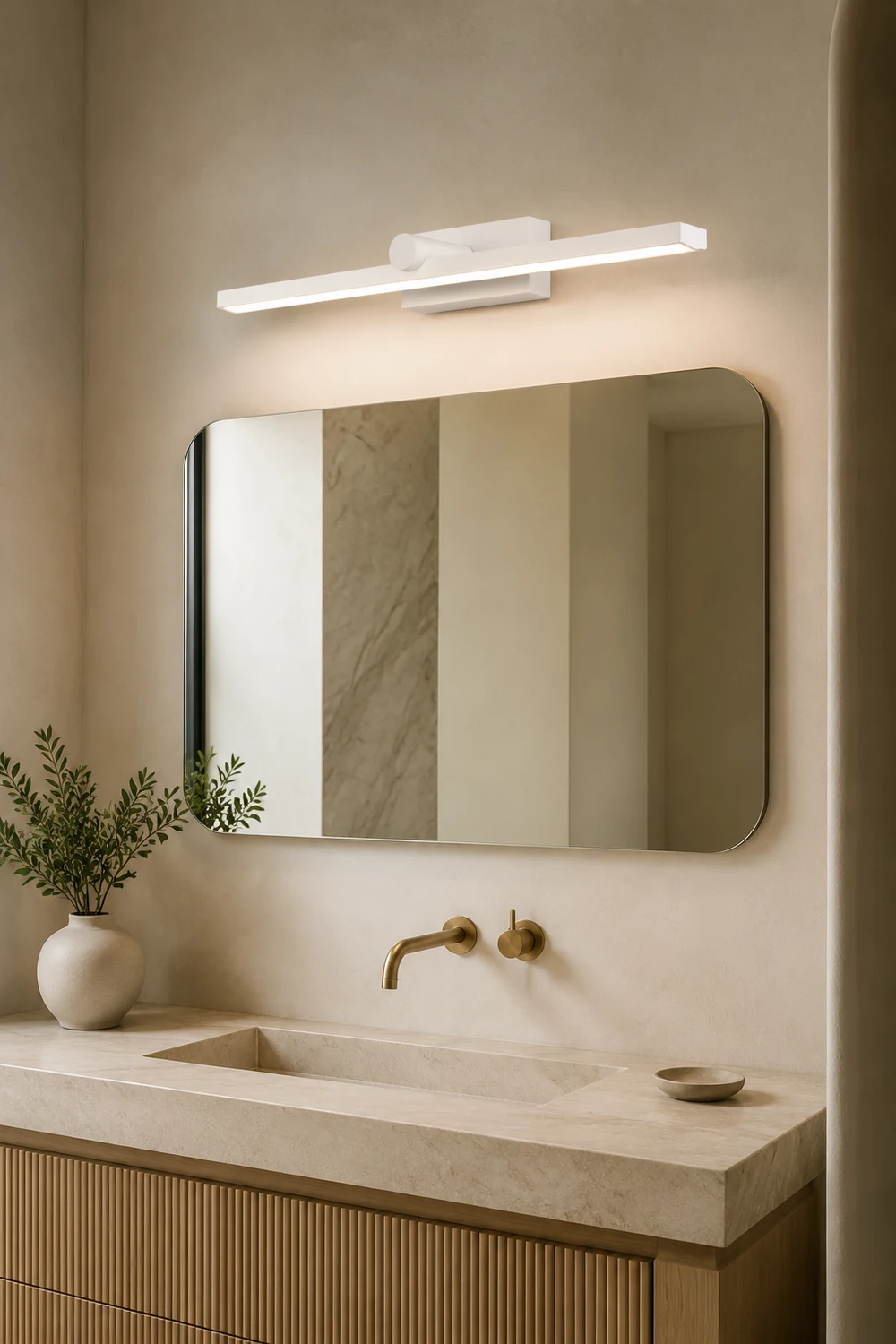 Leigh Spiegelfront Waschtisch-Wandleuchte, L 40/50/60/70CM - Lumpaz