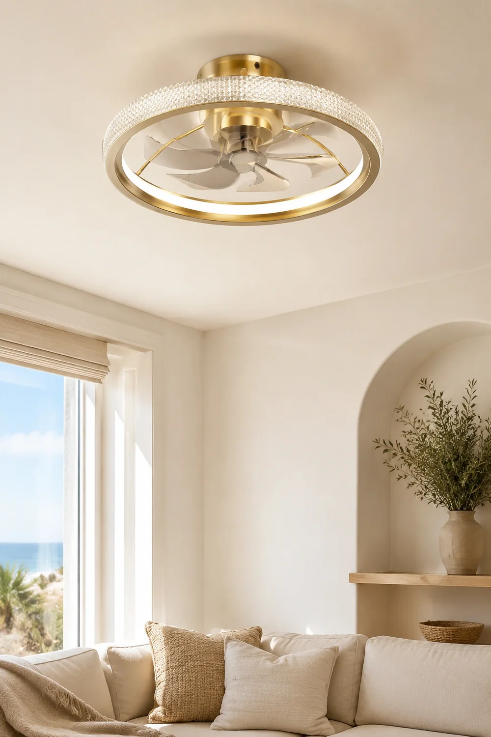 Kirsten Deckenventilator mit Beleuchtung, 6 Stile, ∅50CM - Lumpaz