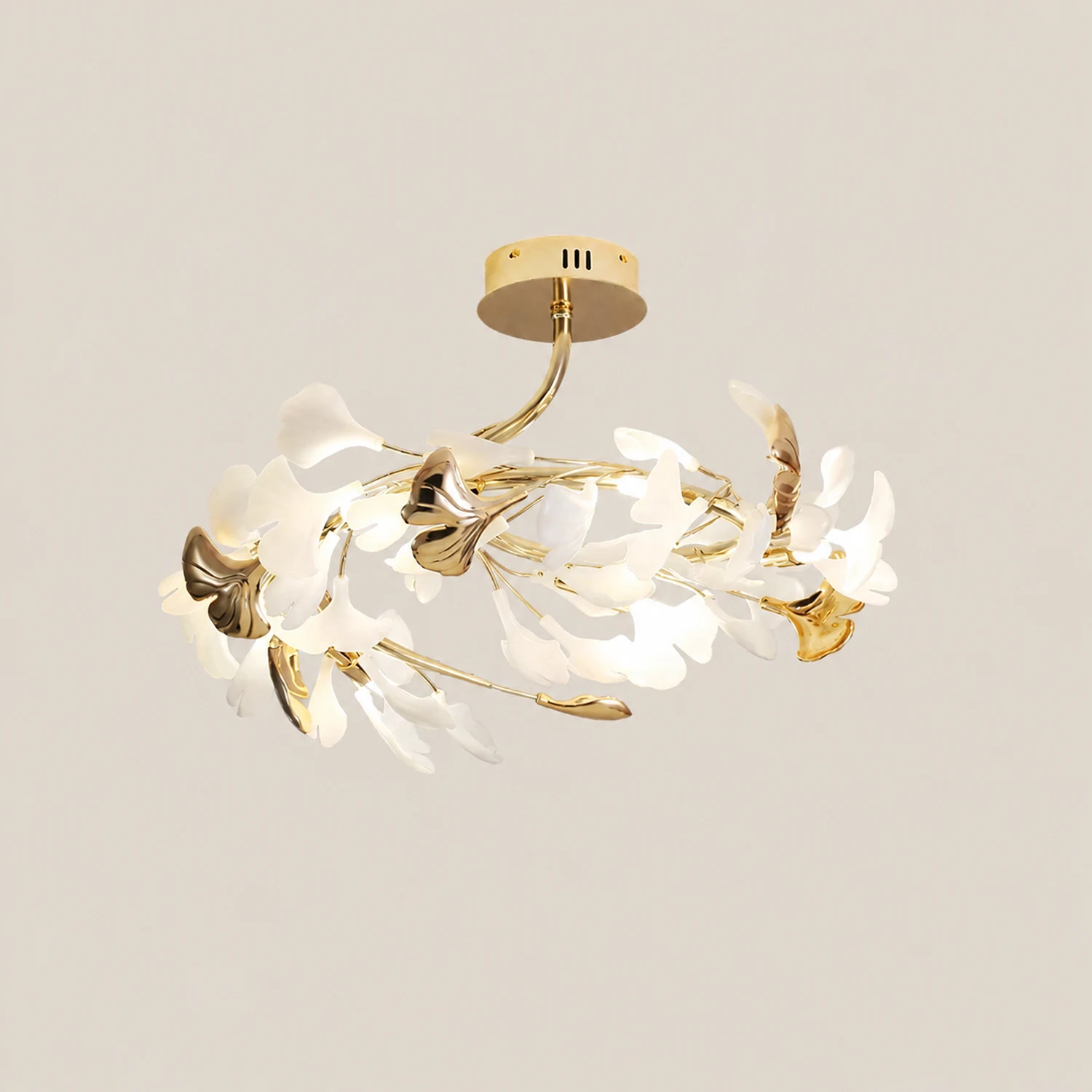 Ophelia Flush Mount Deckenleuchte, 36/47/48/56/60/76 Blätter, Keramik & Metall - Lumpaz