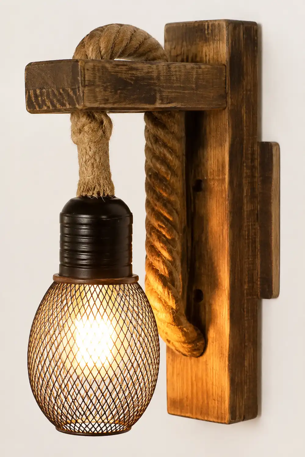 Wandleuchte Persönlichkeit Massivholz Retro alte Lampe Wohnzimmer Gang Balkon Korridor dekorative Wandleuchte - Lumpaz