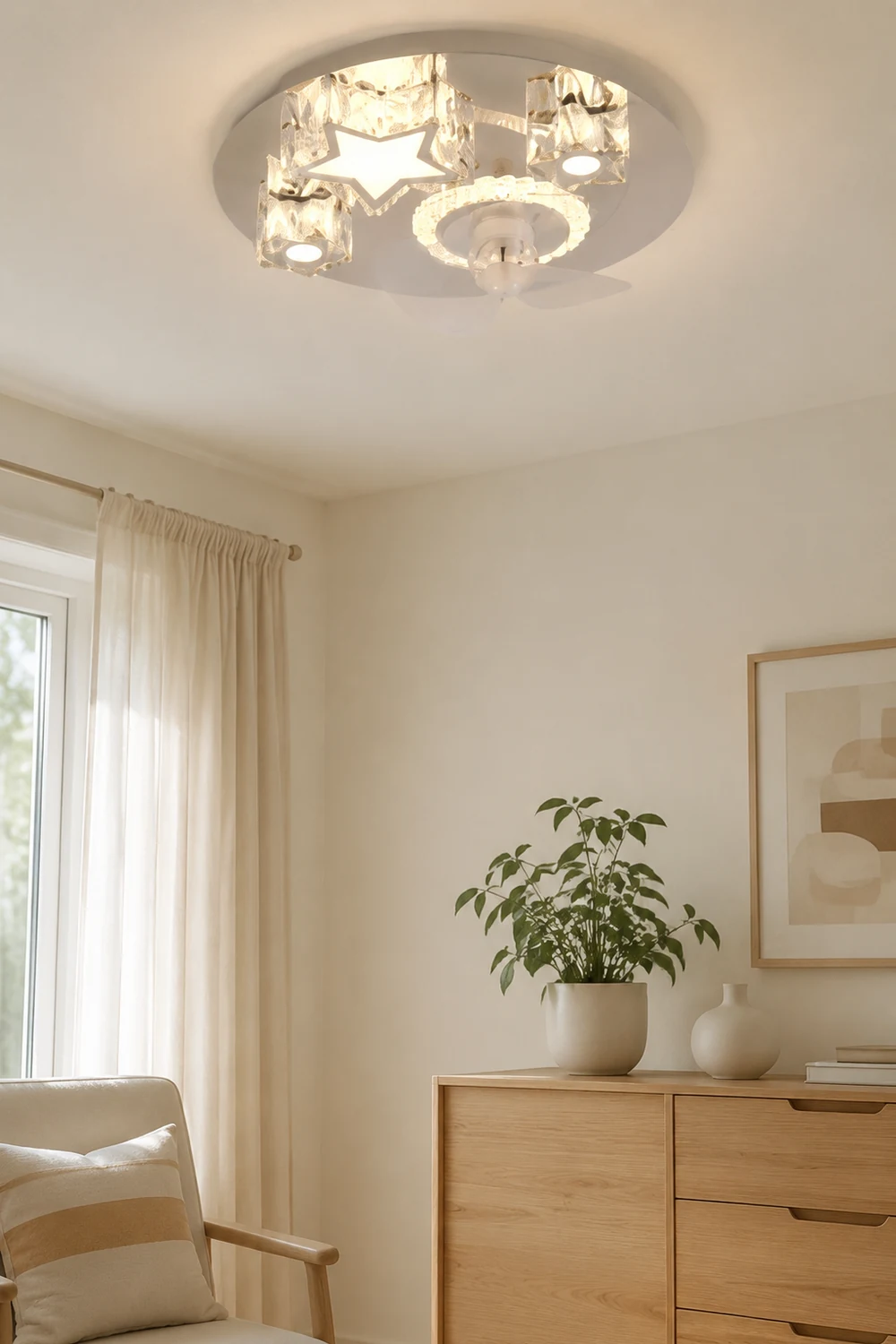 Kirsten Deckenventilator mit Beleuchtung, 12 Stile, ∅50CM/58CM/56CM/70CM - Lumpaz