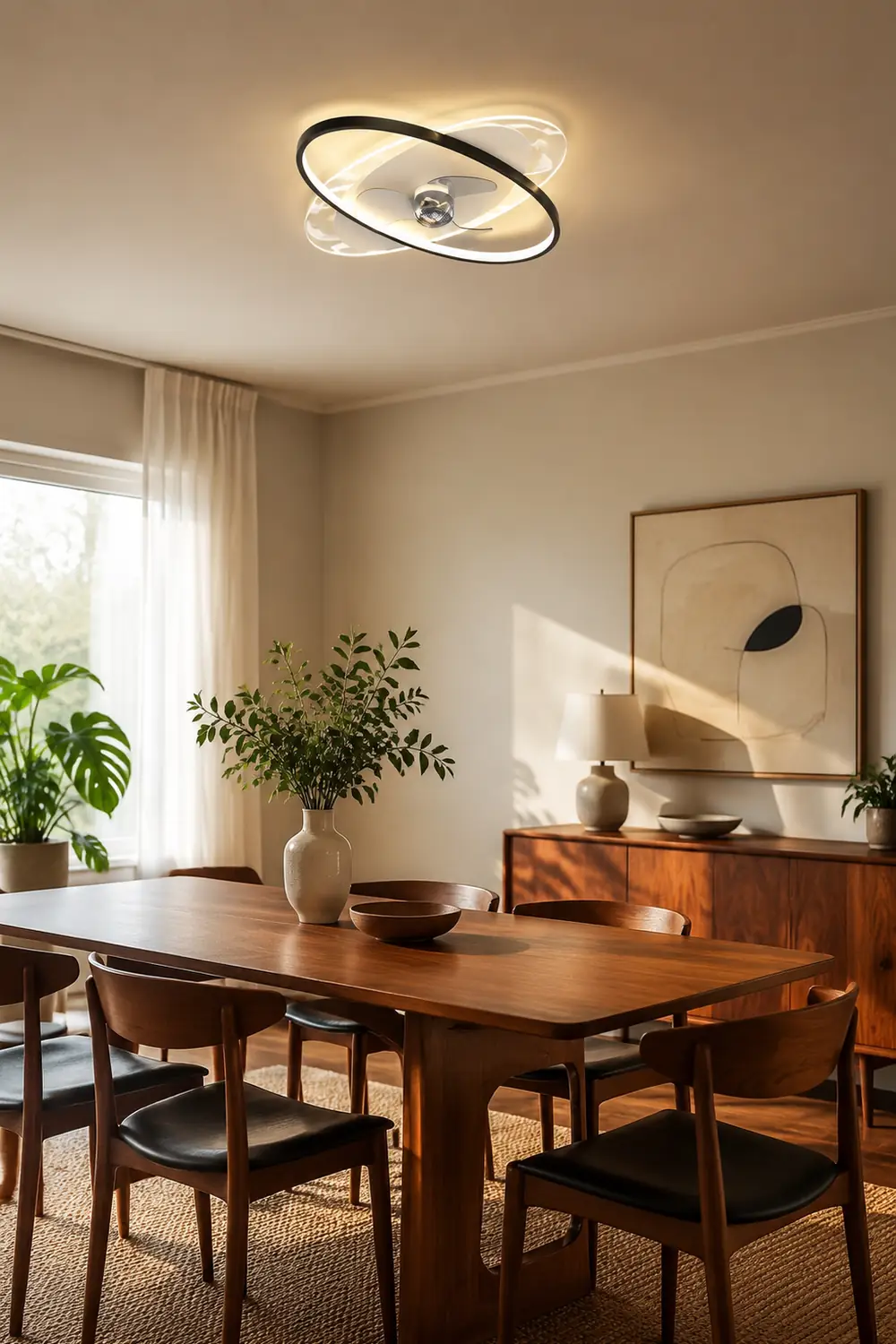 Edge Deckenventilator mit Beleuchtung Doppel-Ring, 2 Farben, 55CM Lang - Lumpaz