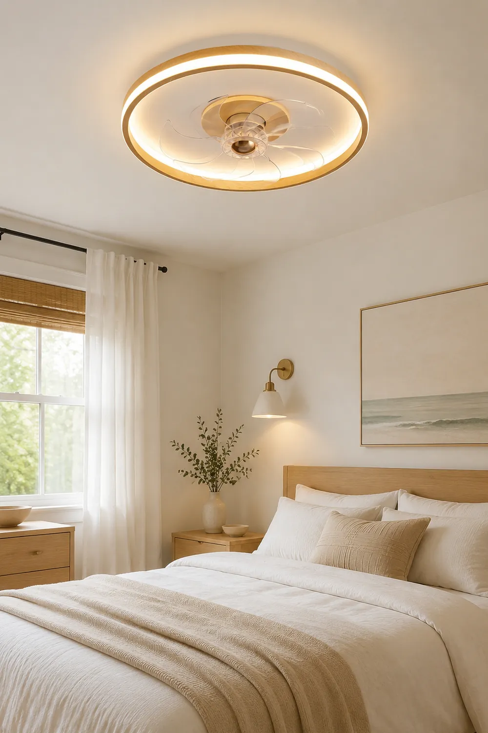 Ozawa Deckenventilator mit Beleuchtung Doppel-Licht, 2 Farben/Stile, ∅50CM - Lumpaz