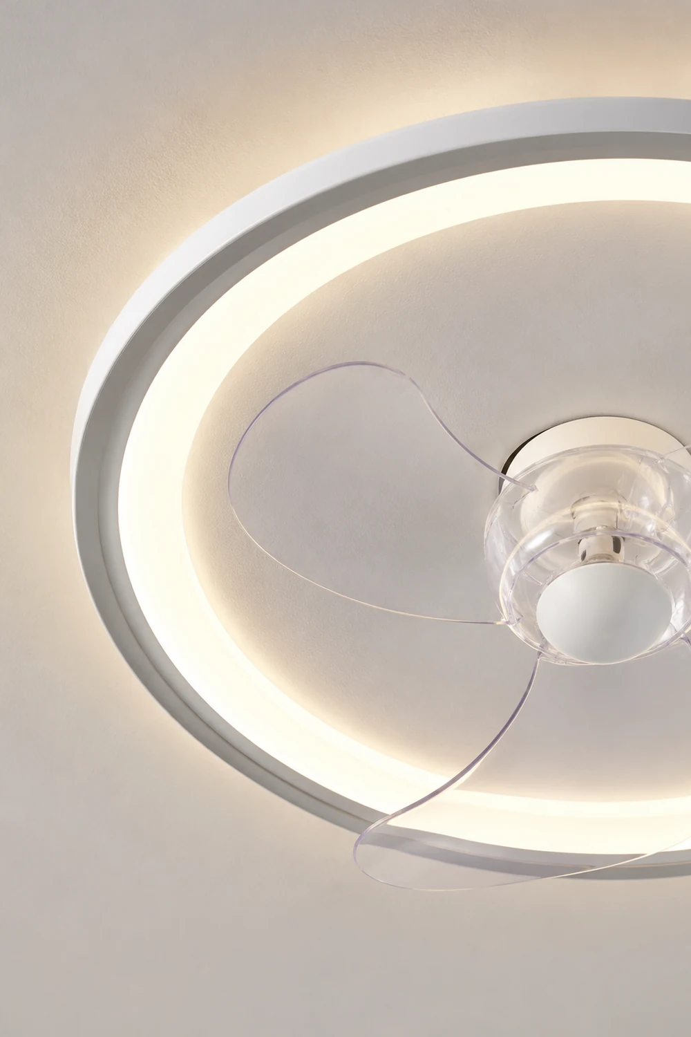 Edge Deckenventilator mit Beleuchtung Ring Weiß, ∅40/50CM - Lumpaz