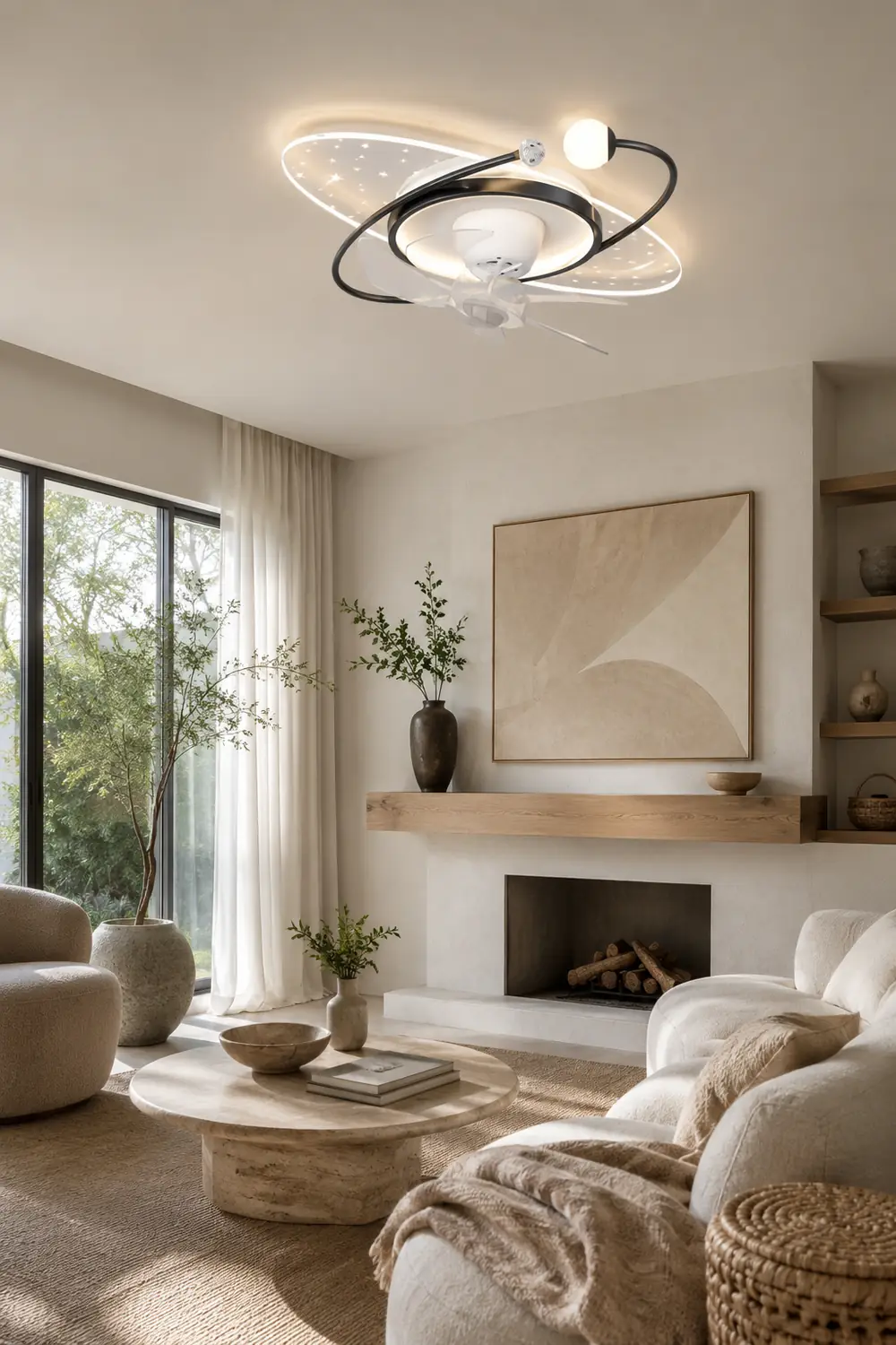 Madina Sternenklar Deckenventilator mit Beleuchtung, 4 Stile, ∅ 50CM/100CM - Lumpaz