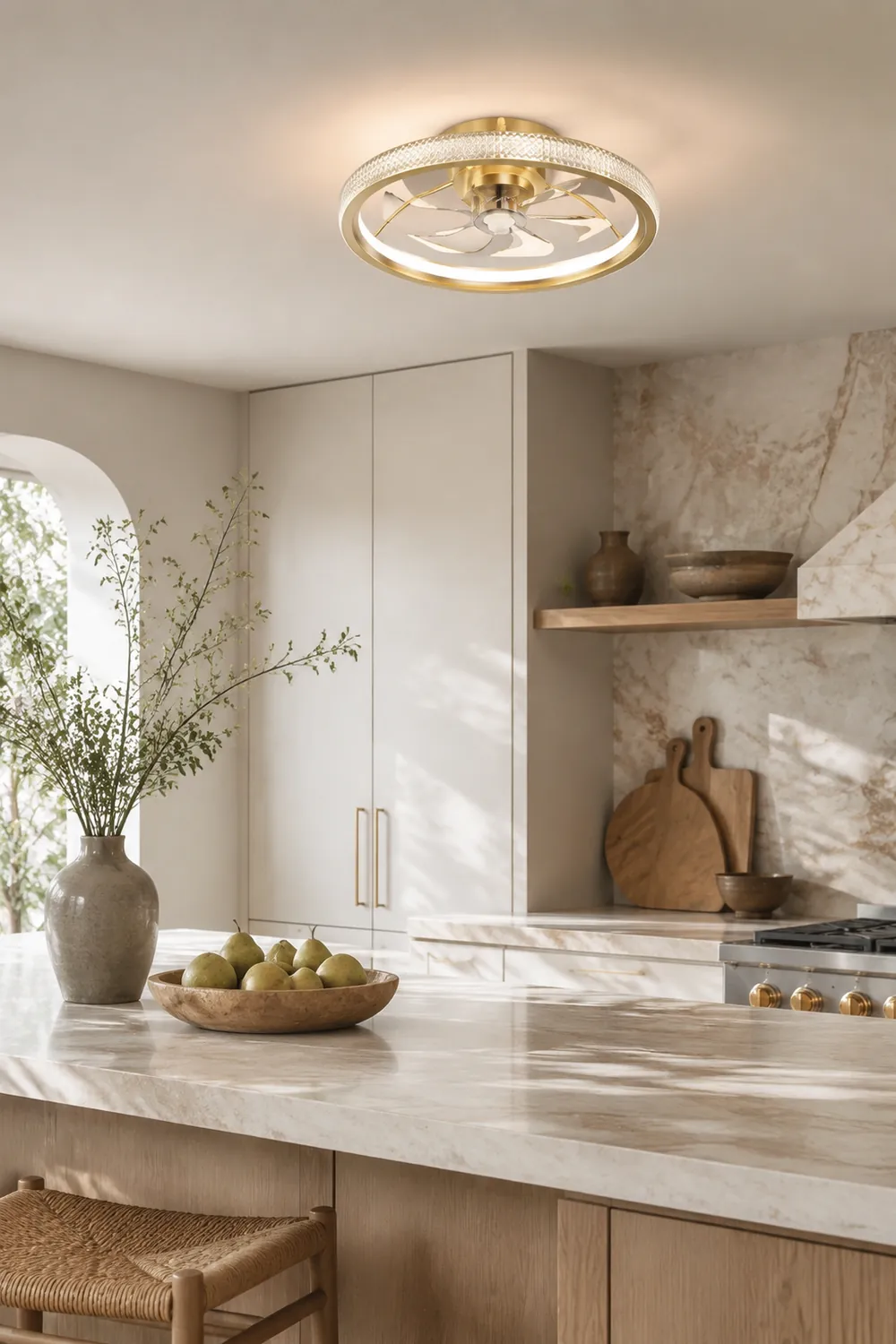Kirsten Deckenventilator mit Beleuchtung, 6 Stile, ∅50CM - Lumpaz